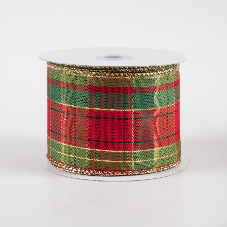 2.5" Classic Christmas Plaid Ribbon (10 Yards)