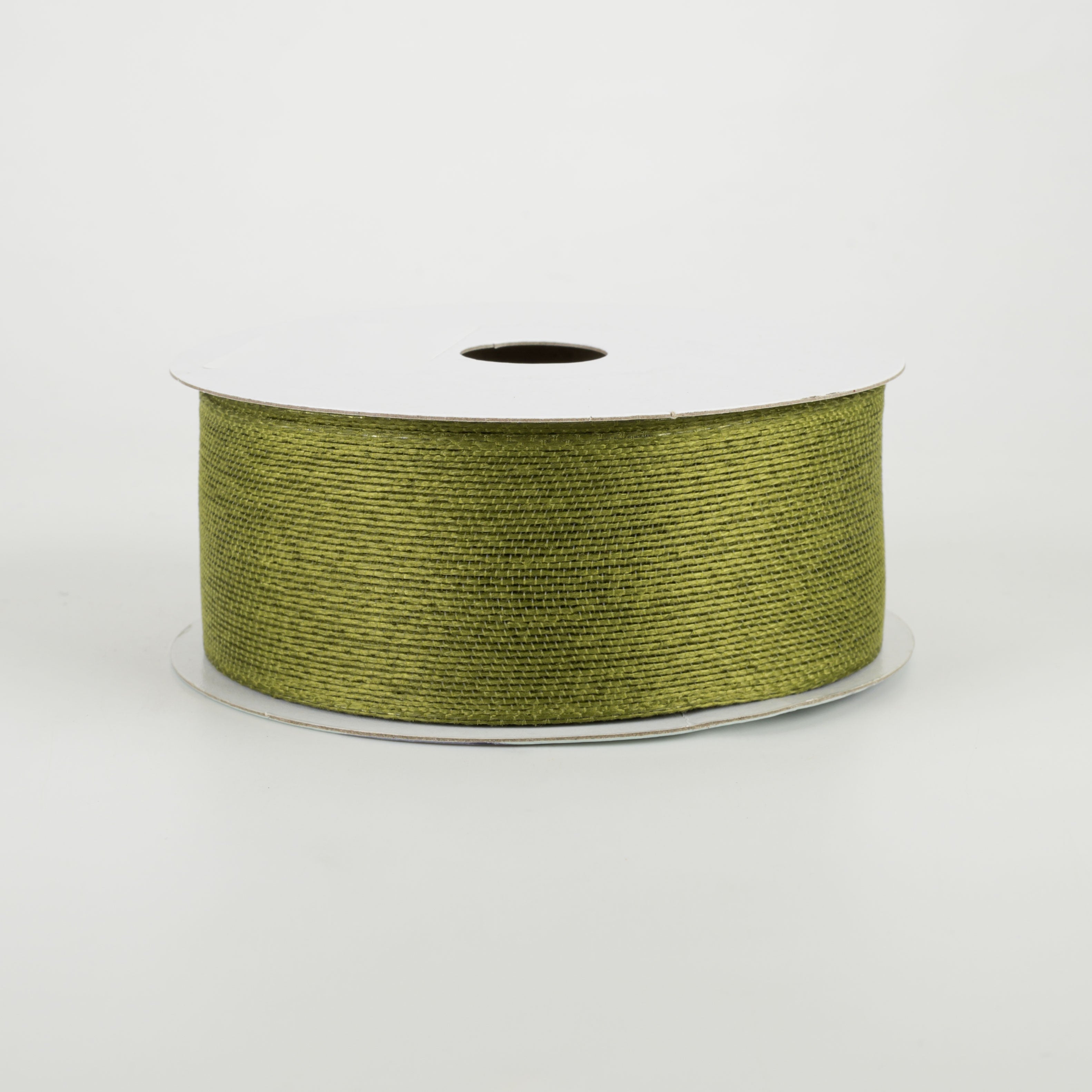 1.5" Classic Faux Jute Ribbon: Moss Green (10 Yards)