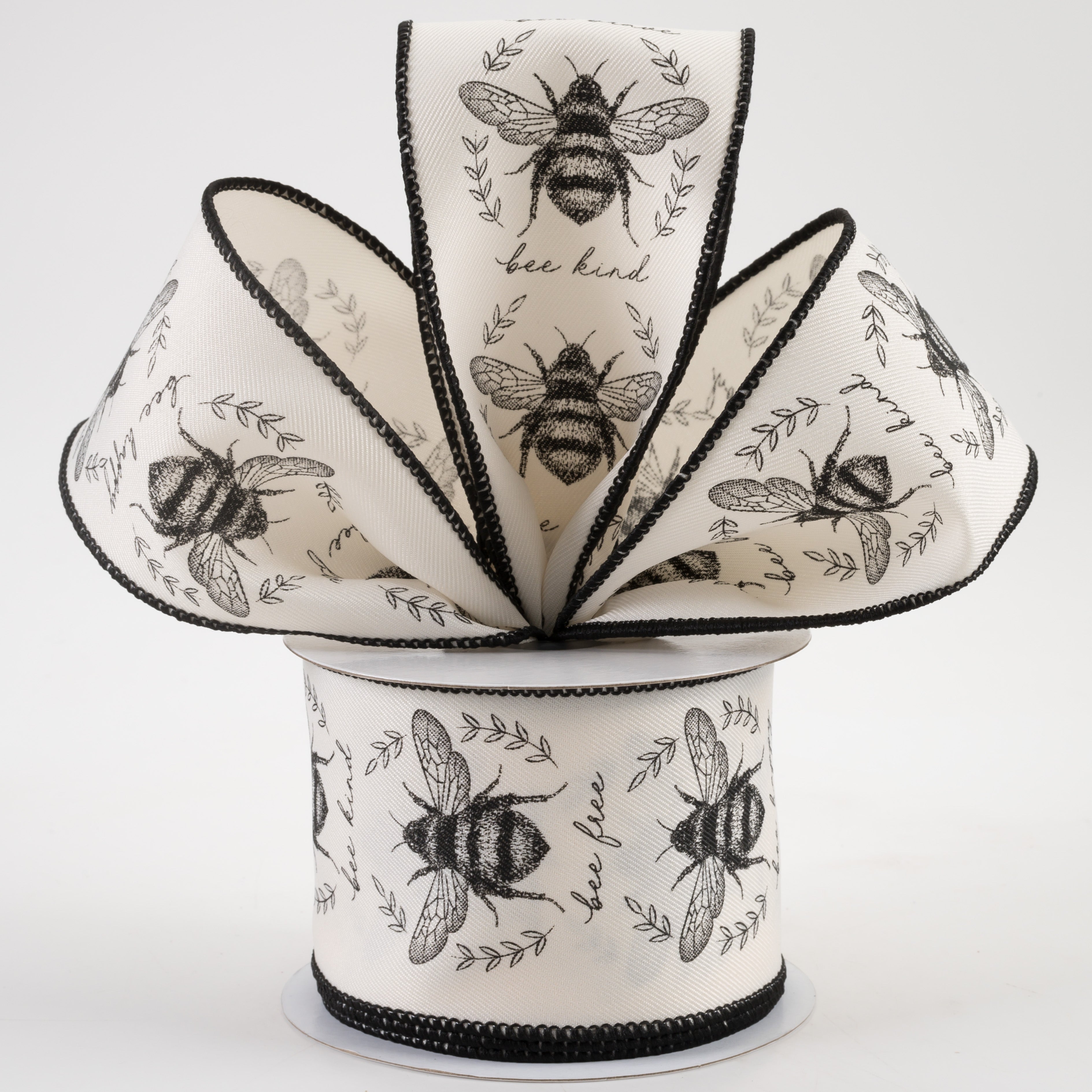 2.5" Classic Honey Bees Ribbon: Ivory (10 Yards) Lifestyle Photo
