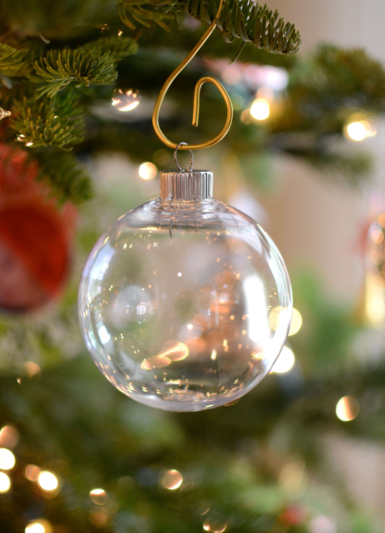 Clear Plastic Ball Ornament: 83MM Lifestyle Photo