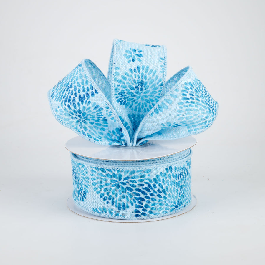 1.5" Color Bursts Ribbon: Multi Blue (10 Yards) Lifestyle Photo