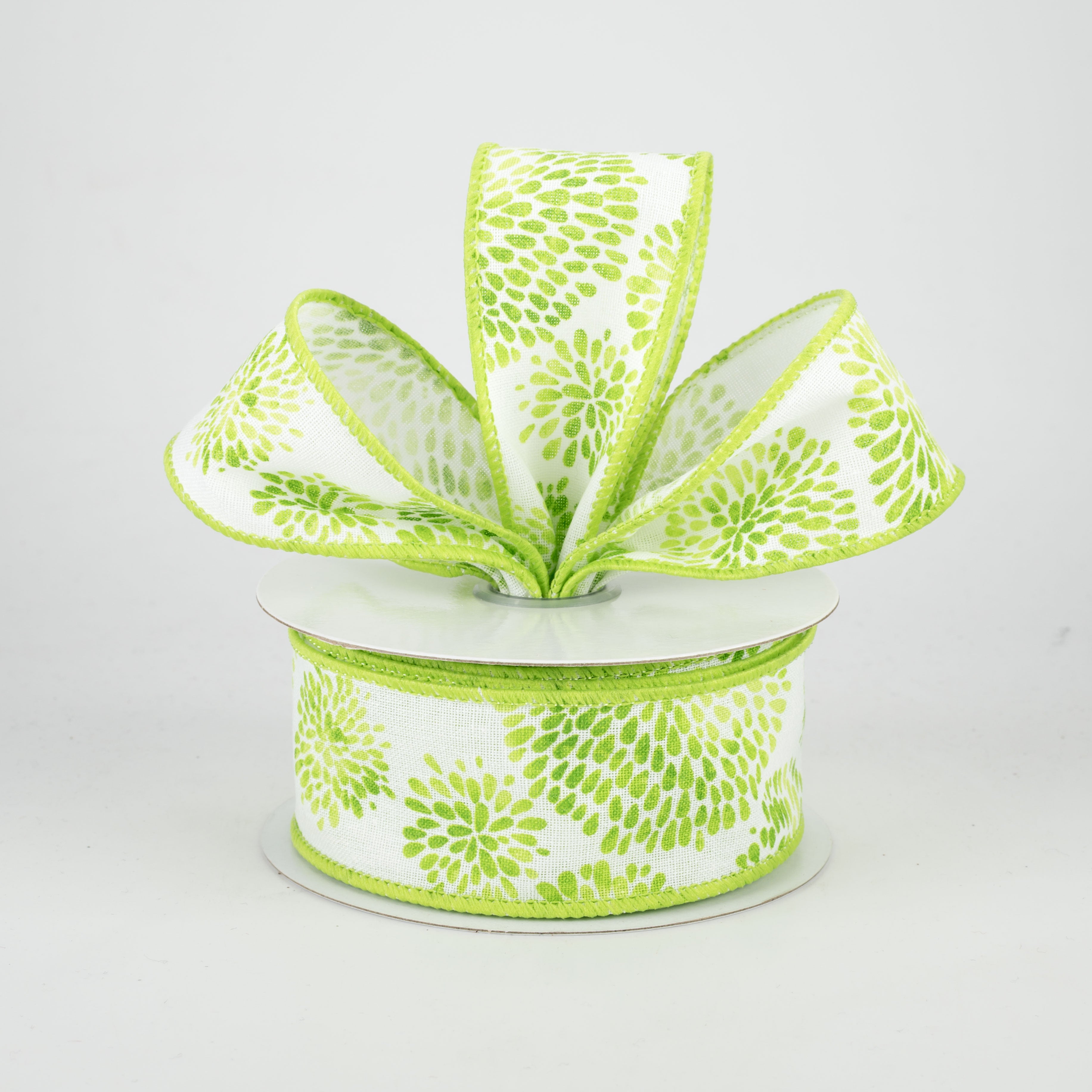 1.5" Color Bursts Ribbon: Spring Green (10 Yards) Lifestyle Photo