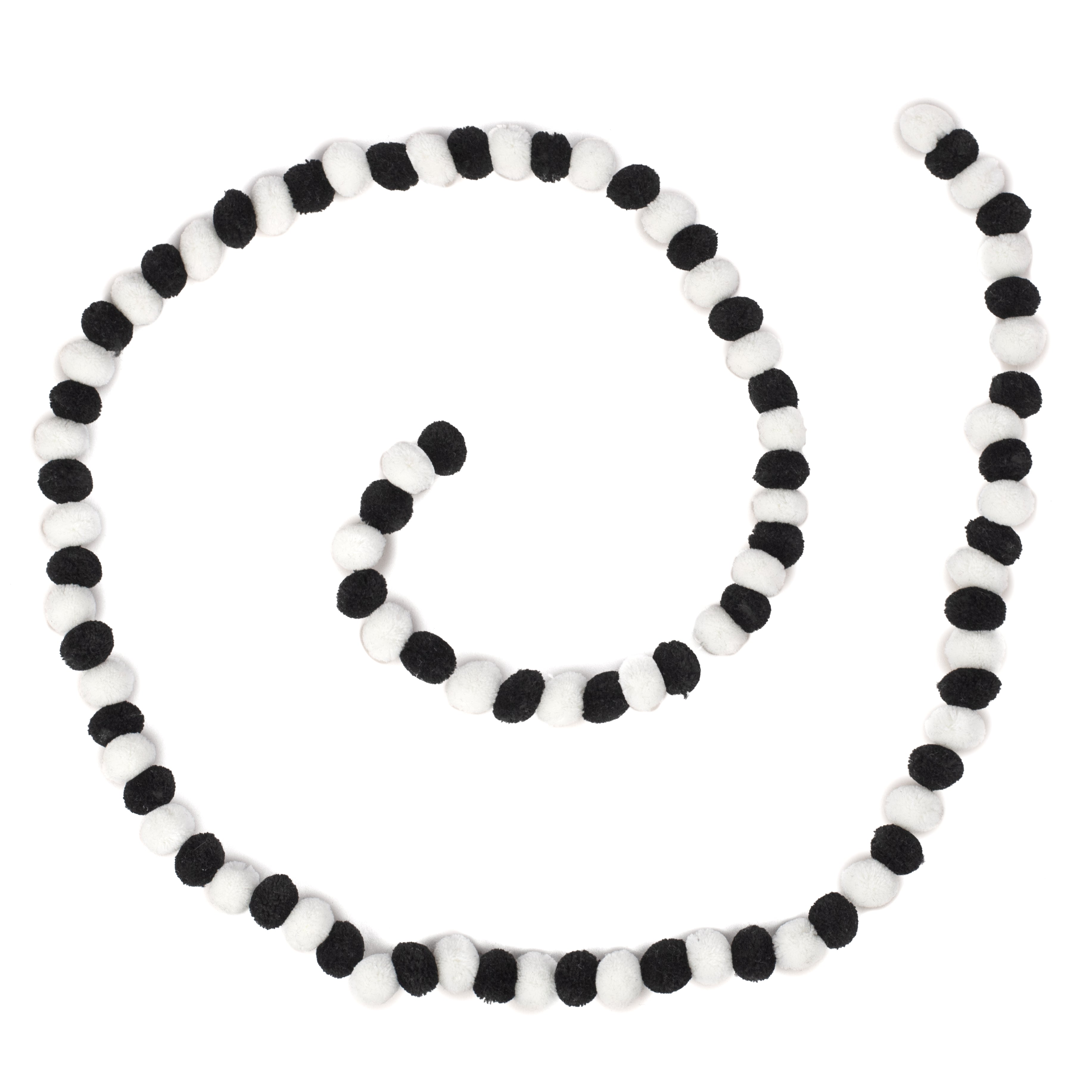 68" 2-Color Pom Pom Garland: Black & White Item Number: MG104436