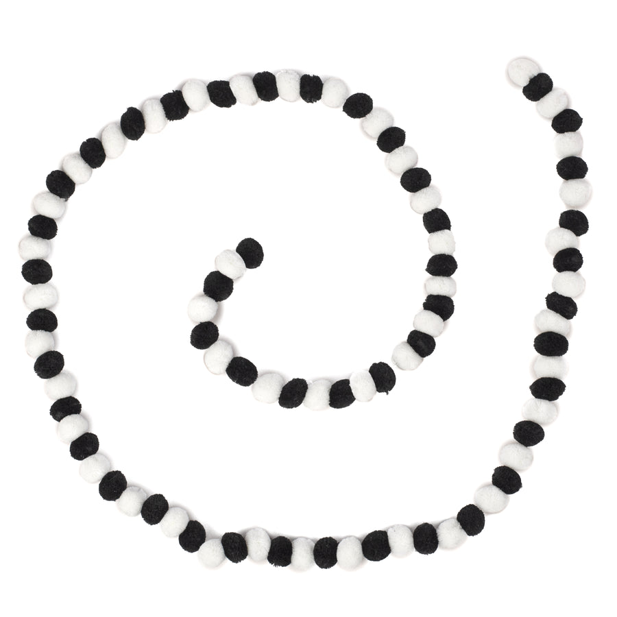 68" 2-Color Pom Pom Garland: Black & White Item Number: MG104436