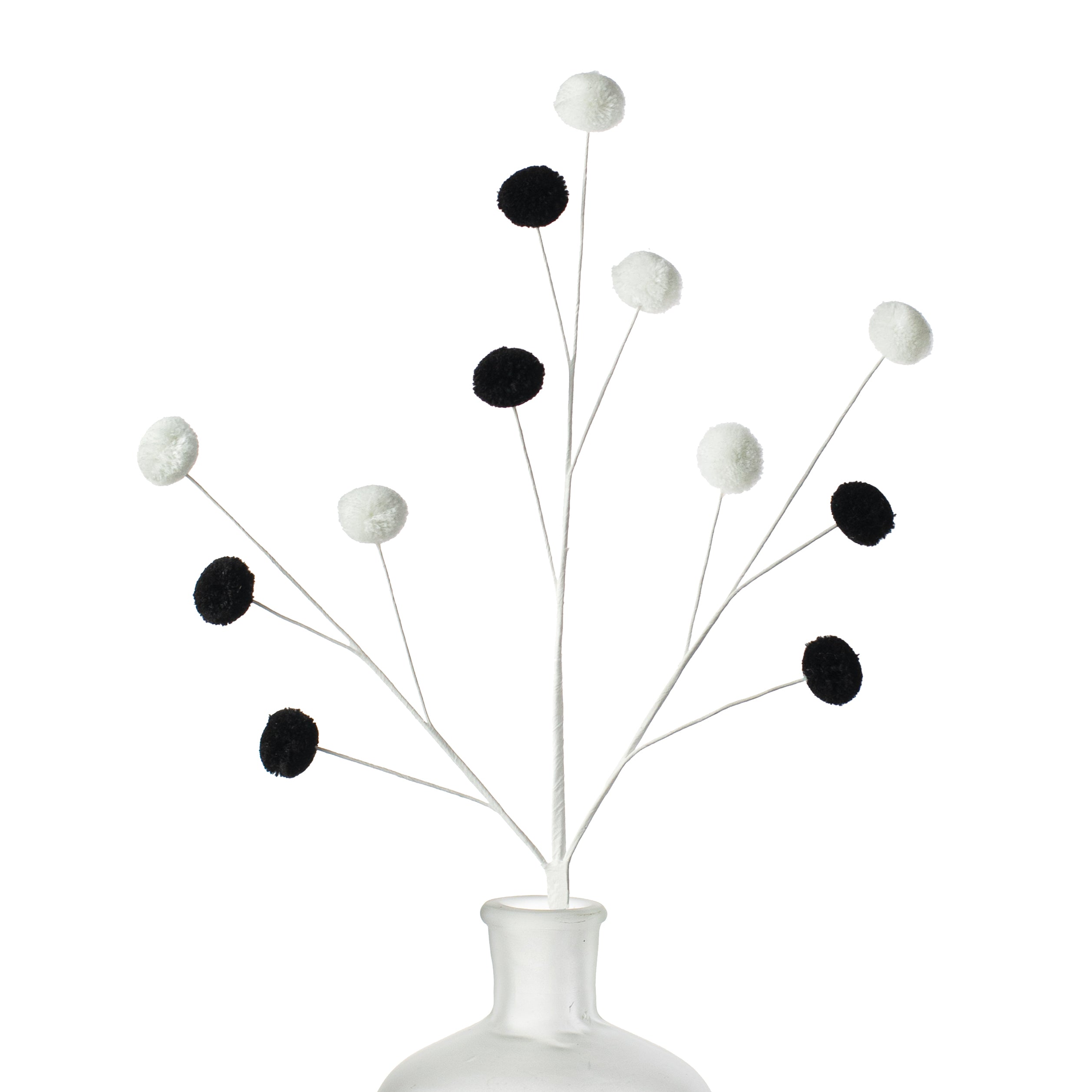 23" 2-Color Pom Pom Spray: Black & White Item Number: MN029536
