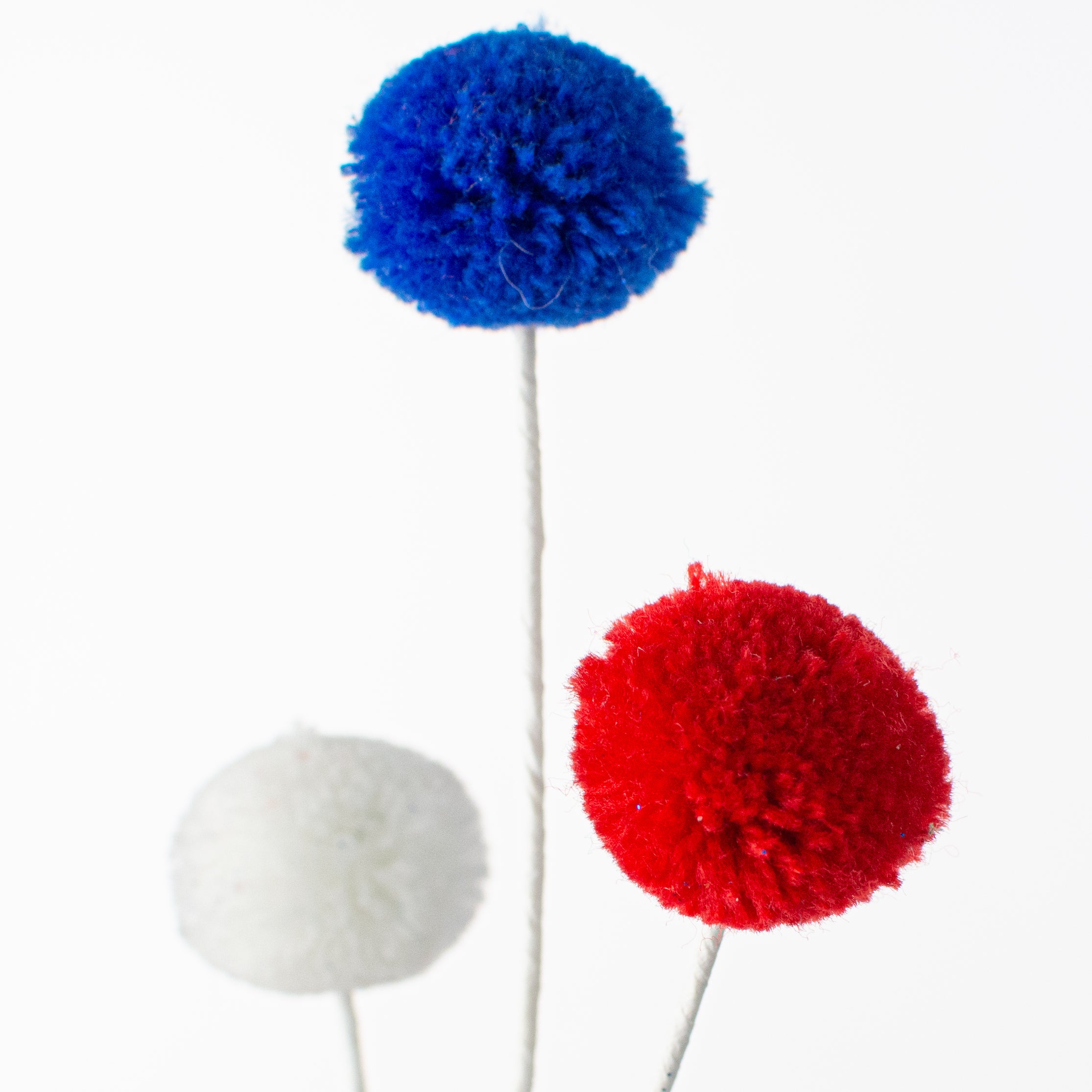 23" 3-Color Pom Pom Spray: Red, White & Blue Lifestyle Photo