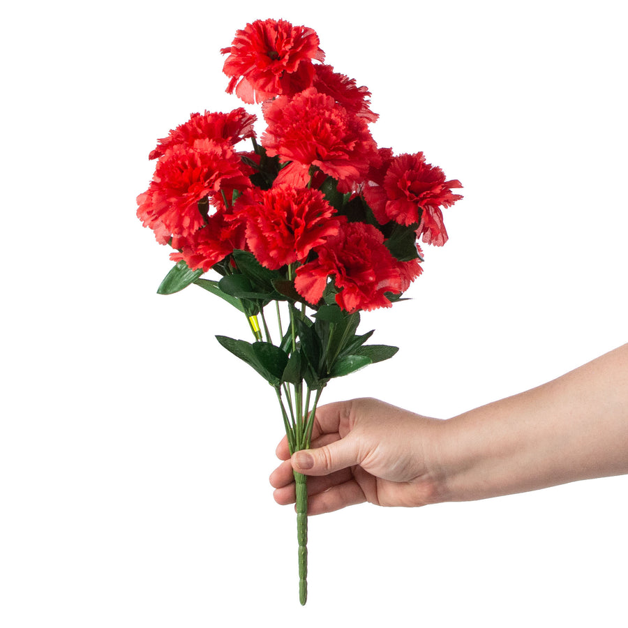 17" Colorfast Carnation Bush: Red detail photo 3