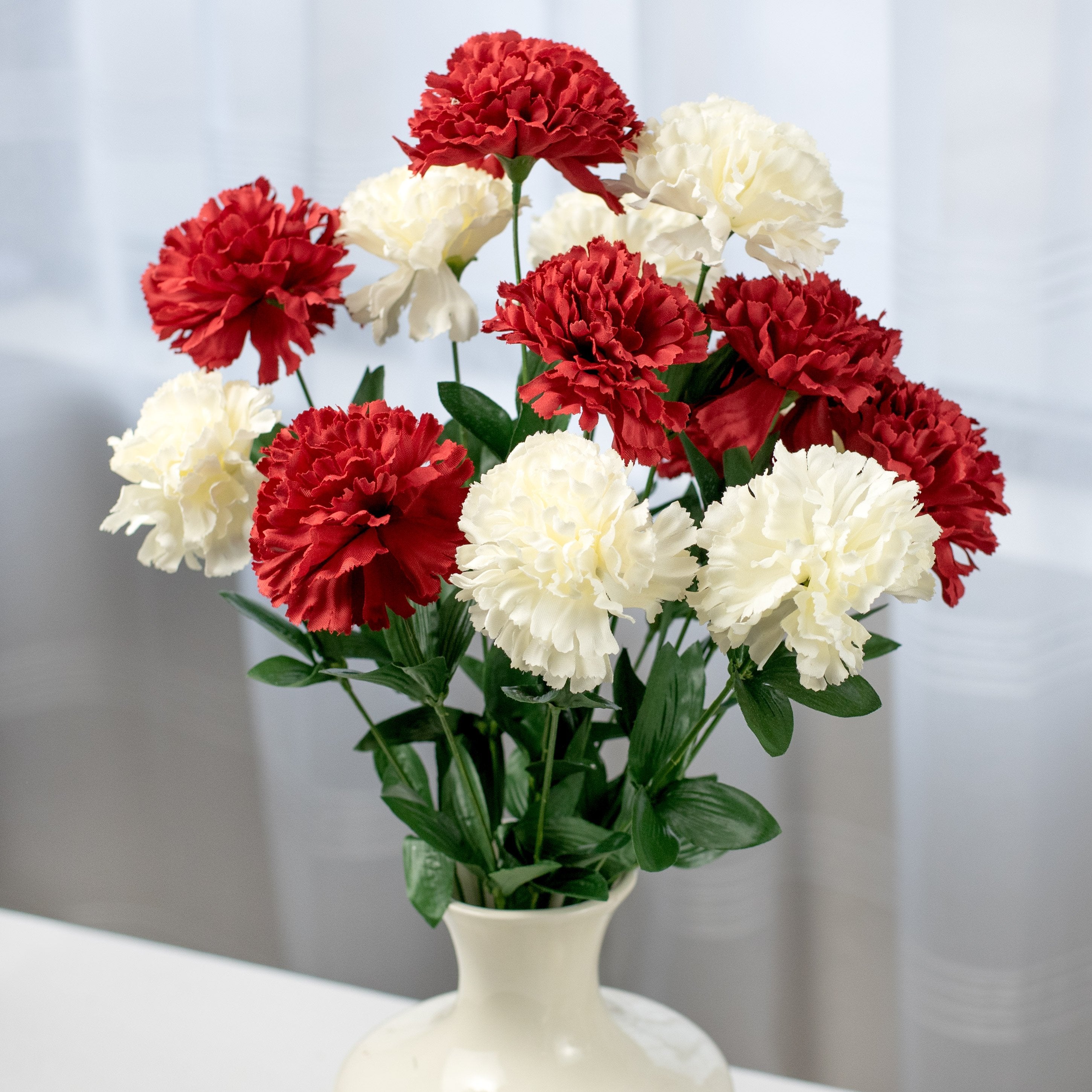 Colorfast Carnation Bush: Red & White (14 Stem) Item Number: 89284RDWT