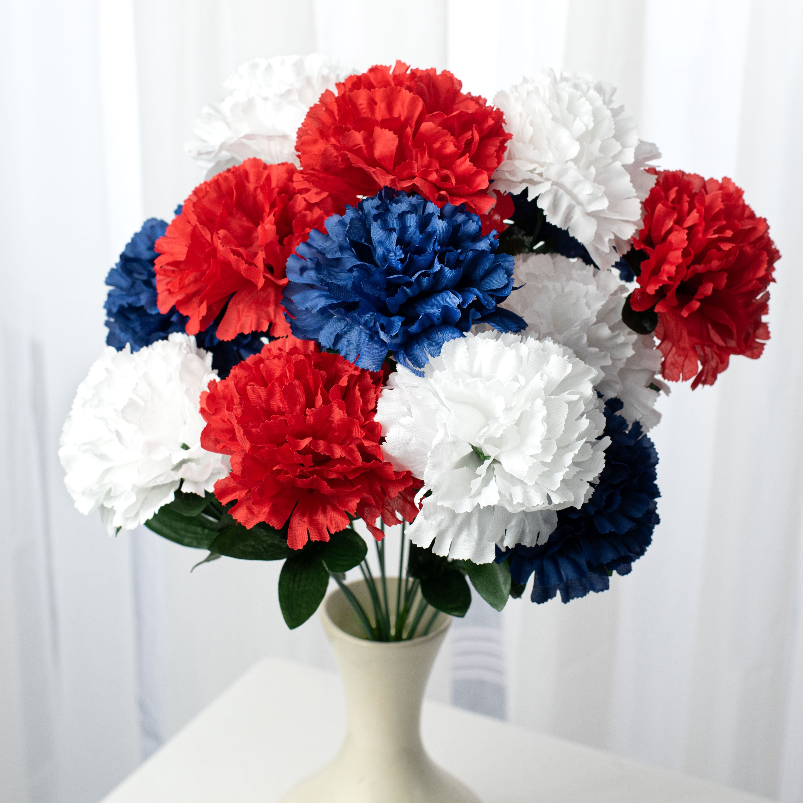 20" Colorfast Carnation Bush (14): Red, White & Blue Item Number: 314228RWB