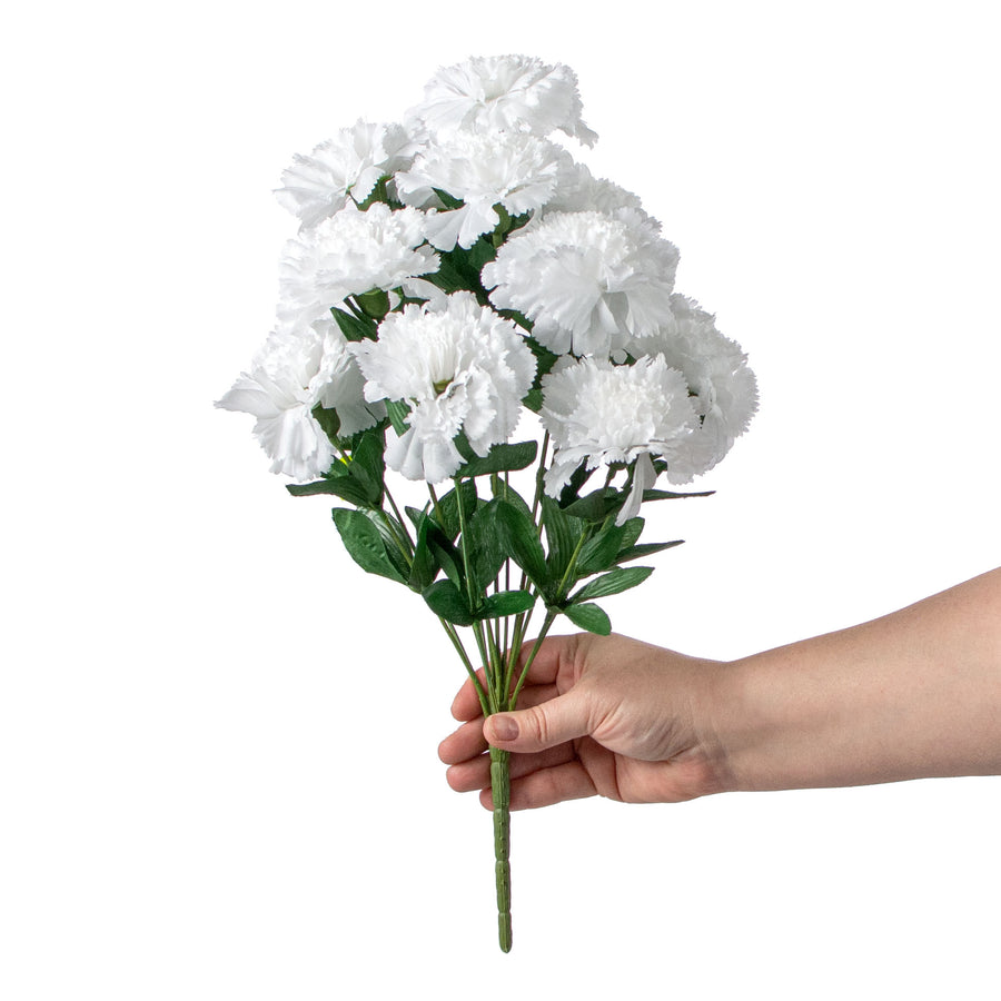 17" Colorfast Carnation Bush: White detail photo 3