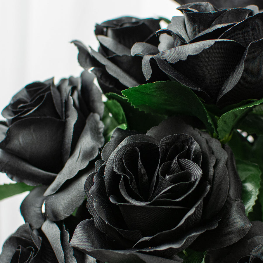 17" Colorfast Lillian Open Rose Bush: Black & Green (12) Lifestyle Photo