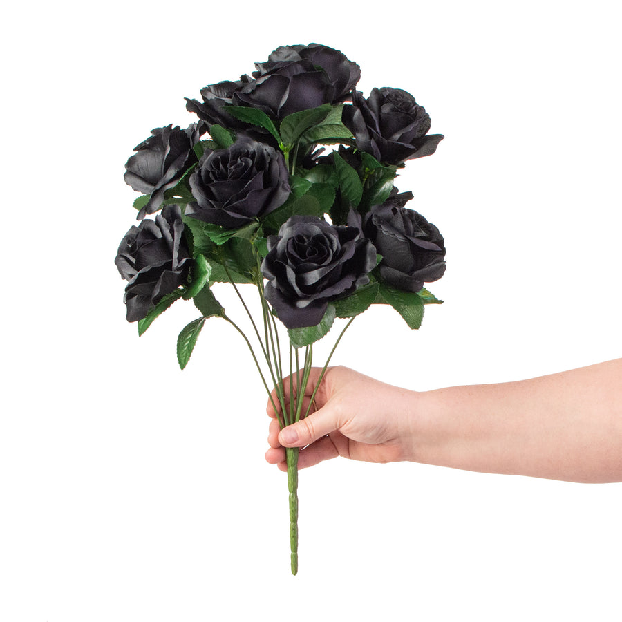 17" Colorfast Lillian Open Rose Bush: Black & Green (12) detail photo 3
