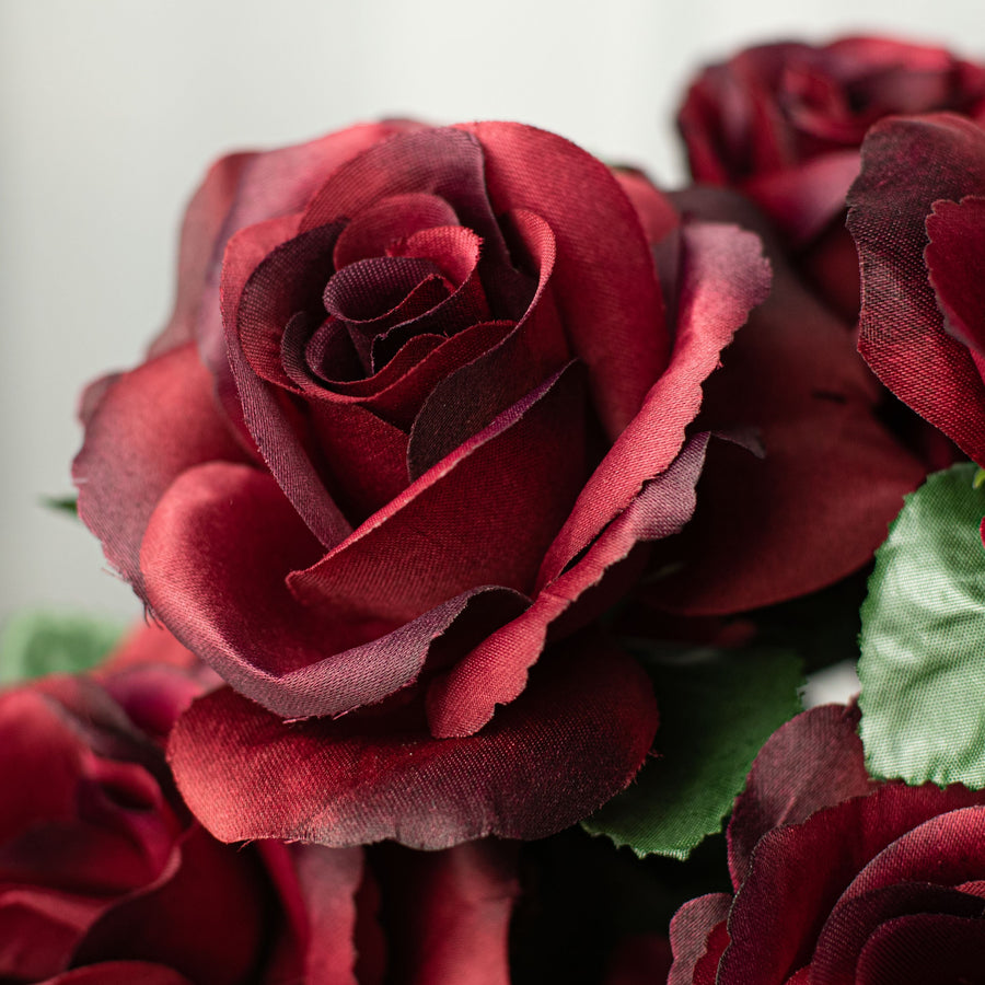 17" Colorfast Lillian Open Rose Bush: Burgundy Lifestyle Photo