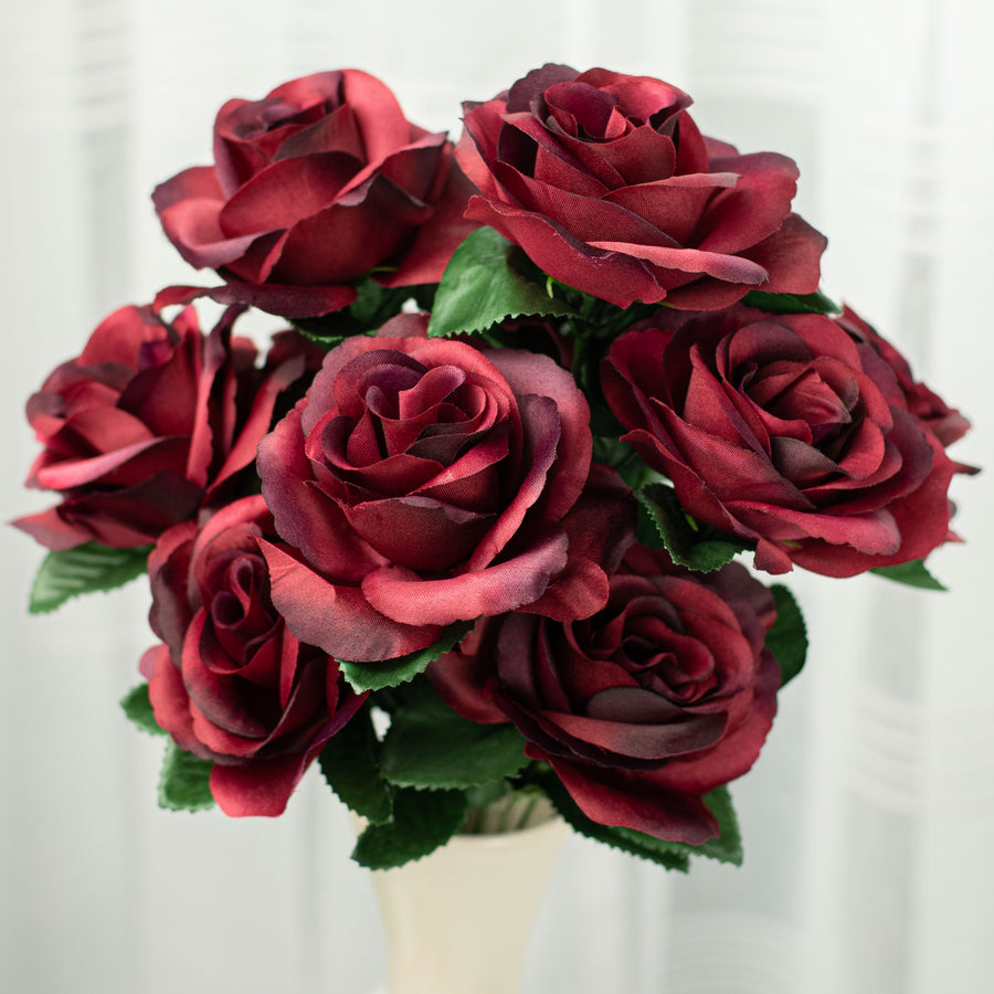 17" Colorfast Lillian Open Rose Bush: Burgundy Item Number: 30388BG2