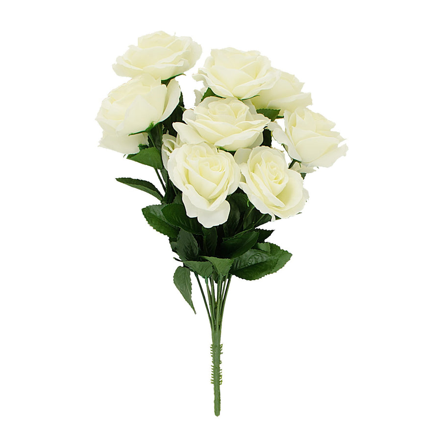 17" Colorfast Lillian Open Rose Bush (12): Cream detail photo 3
