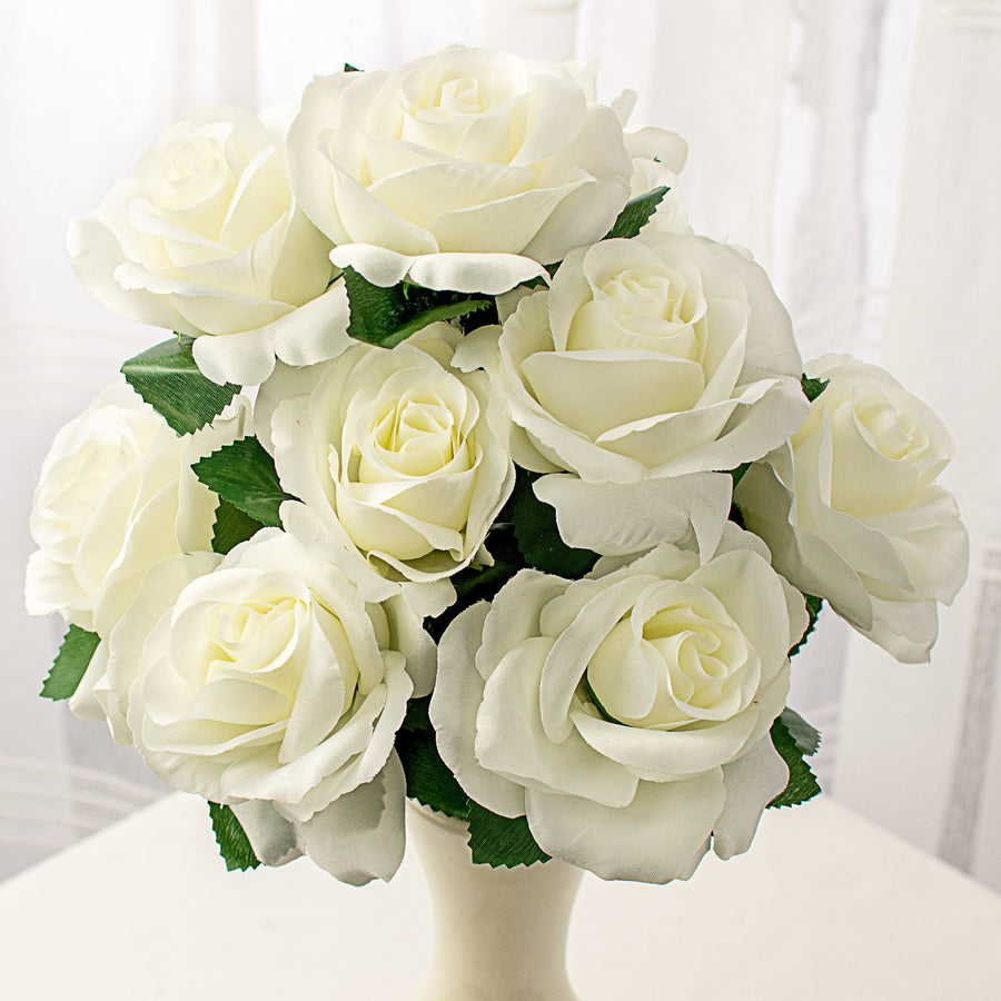 17" Colorfast Lillian Open Rose Bush (12): Cream Item Number: 30388CM