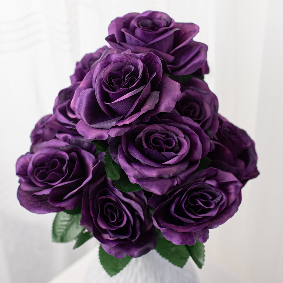 17" Colorfast Lillian Open Rose Bush: Grape Purple (12) Item Number: 30388GRAPE