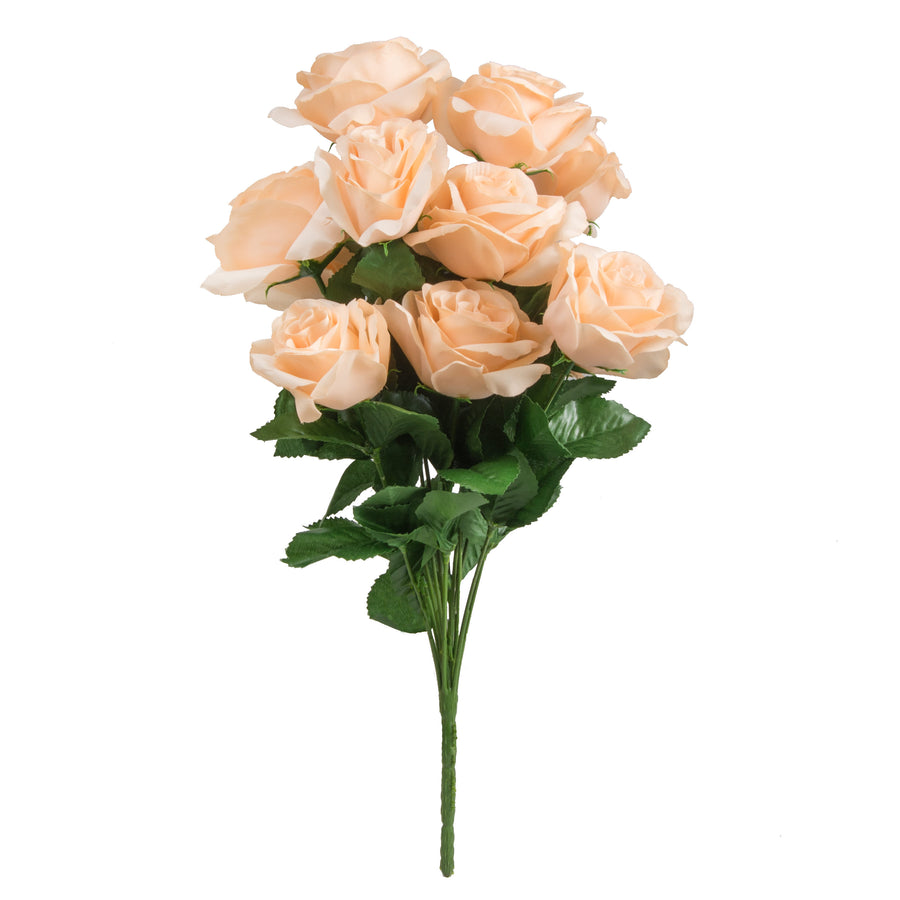 17" Colorfast Lillian Open Rose Bush: Nude Pink detail photo 3