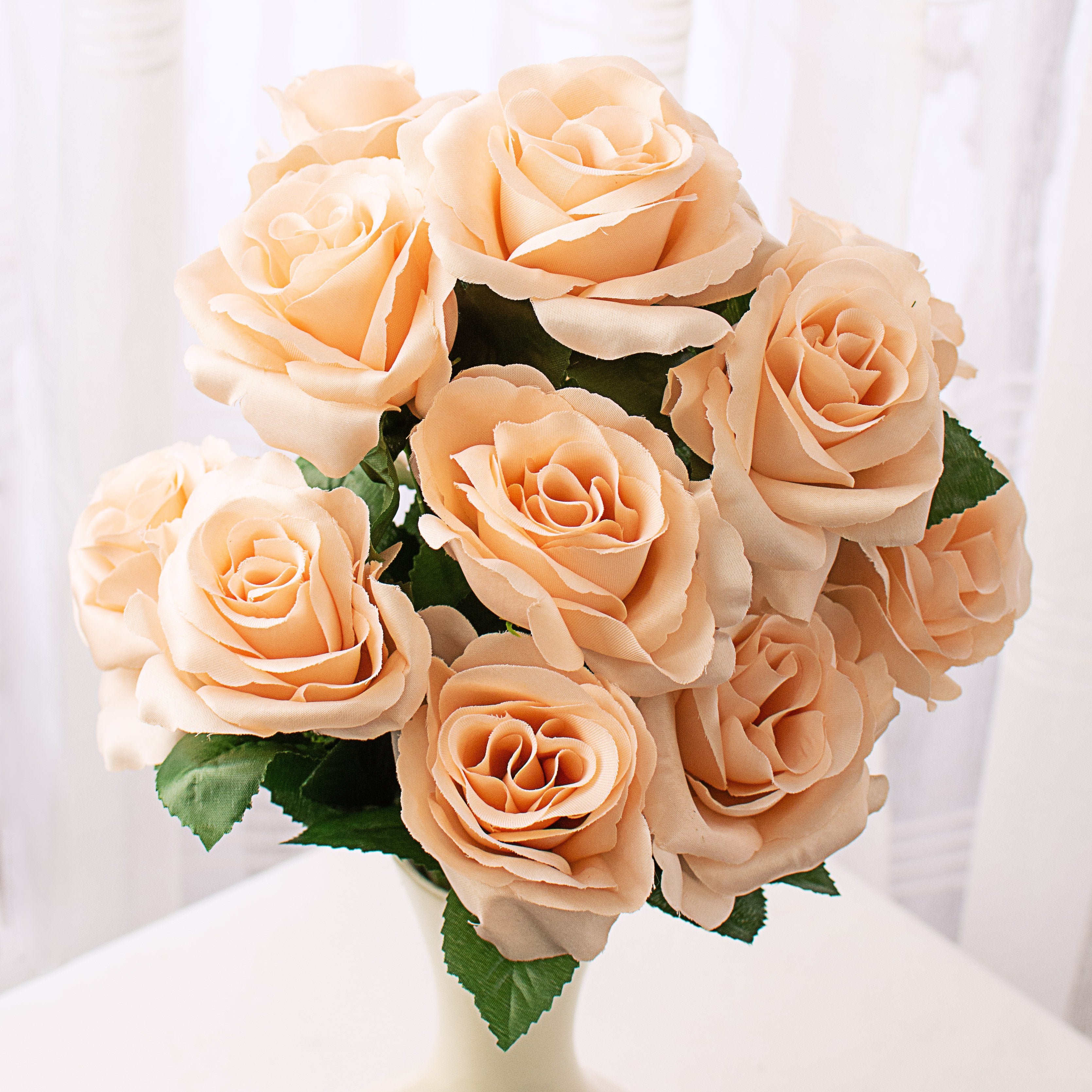 17" Colorfast Lillian Open Rose Bush: Nude Pink Item Number: 30388NUDE