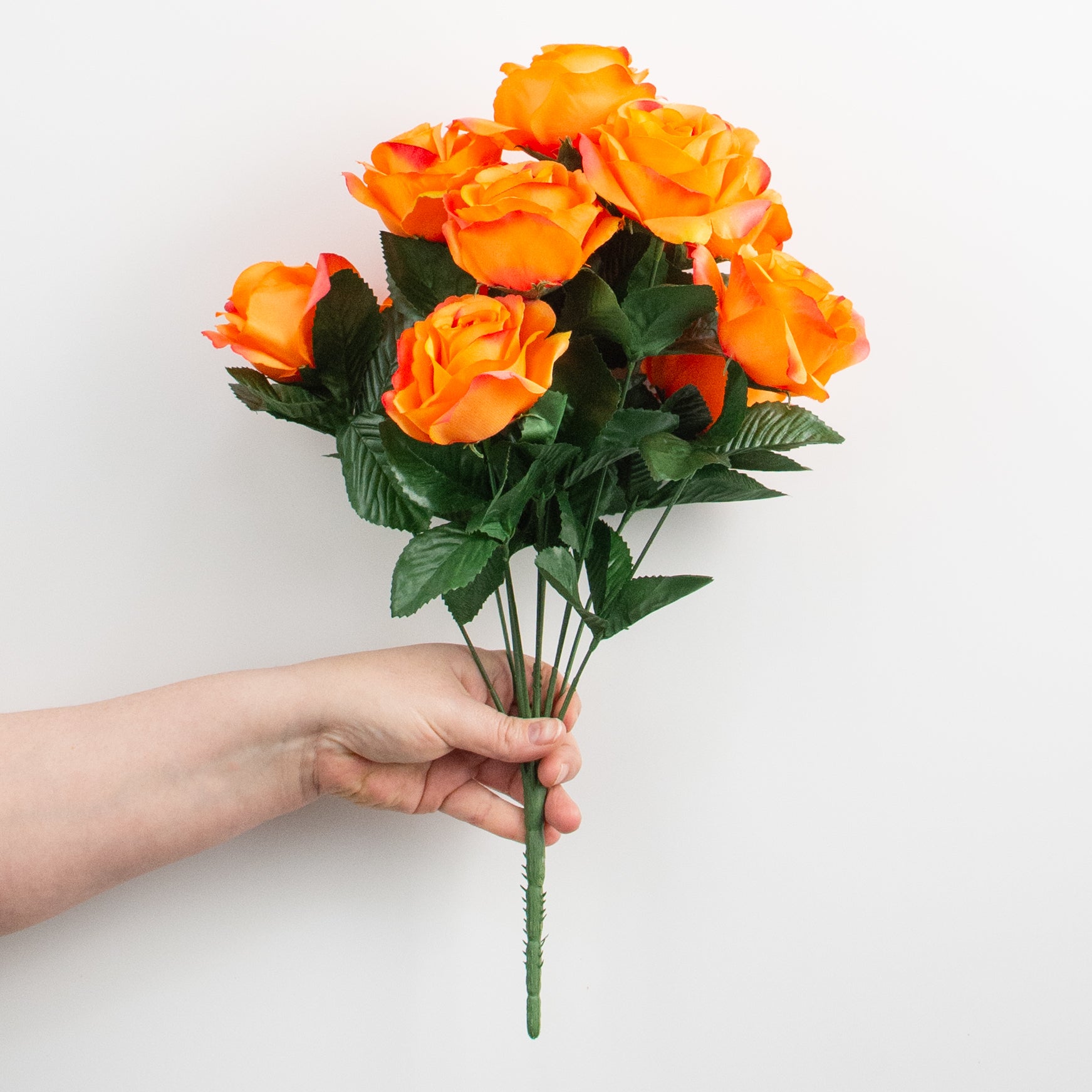 17" Colorfast Lillian Open Rose Bush: Orange detail photo 3