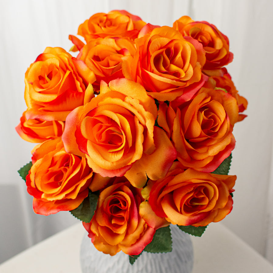 17" Colorfast Lillian Open Rose Bush: Orange Item Number: 30388ORBN