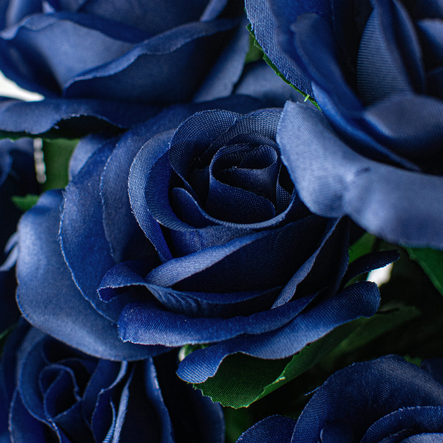 17" Colorfast Lillian Open Rose Bush: Royal Blue detail photo 4