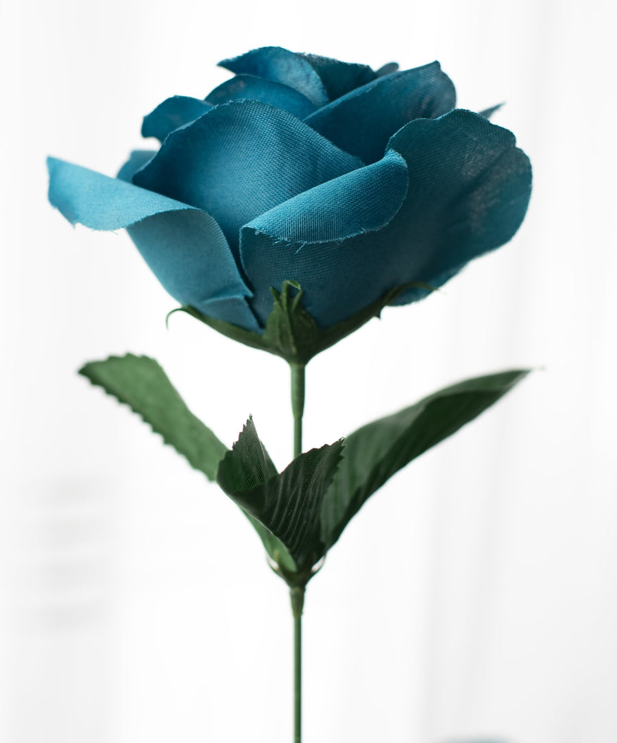 17" Colorfast Lillian Open Rose Bush (12): Teal Blue detail photo 4