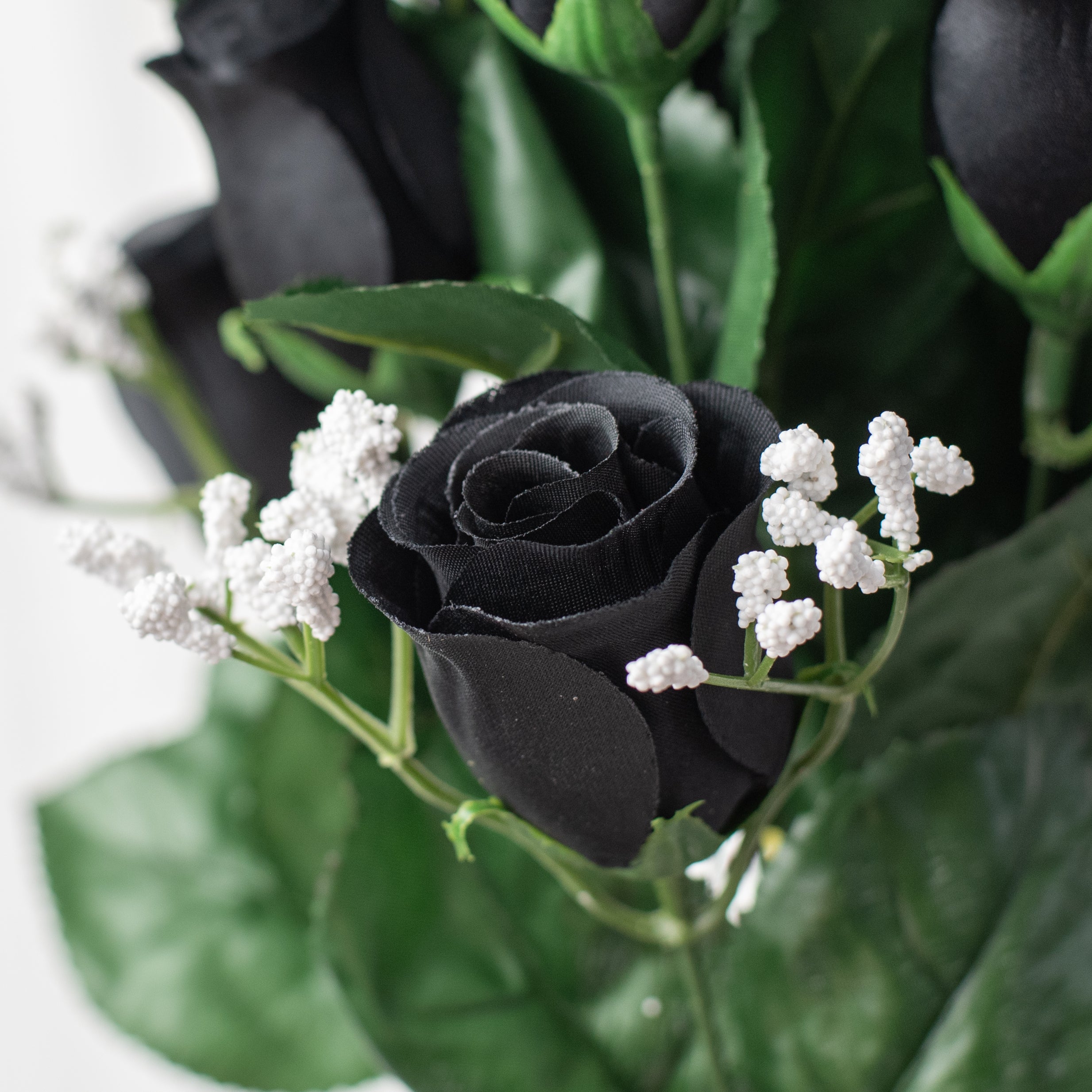 18" Colorfast Lillian Rose Bud Bush: Black (14) Lifestyle Photo