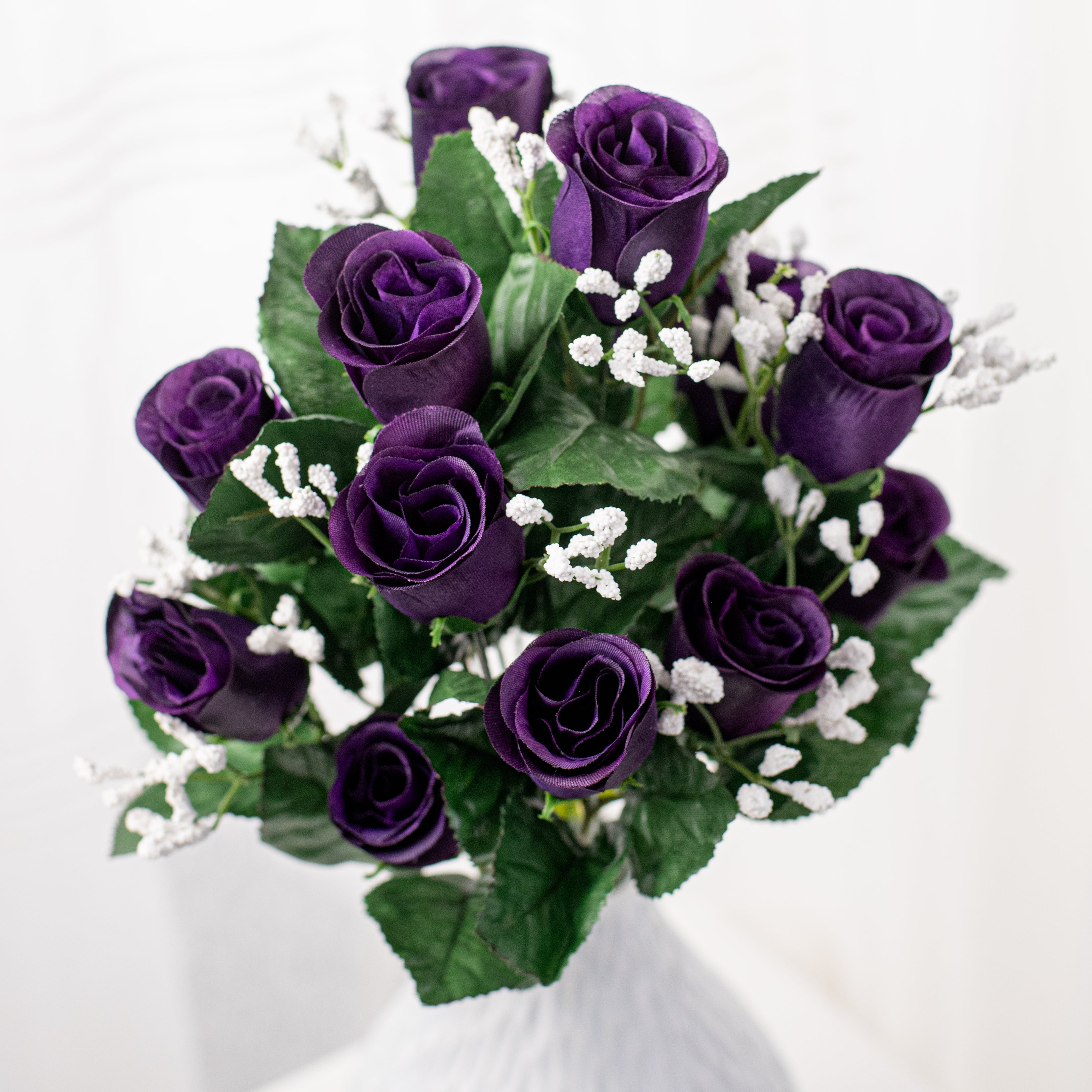 16" Colorfast Lillian Rose Bud Bush: Grape Purple (14) Item Number: 30308GRAPE