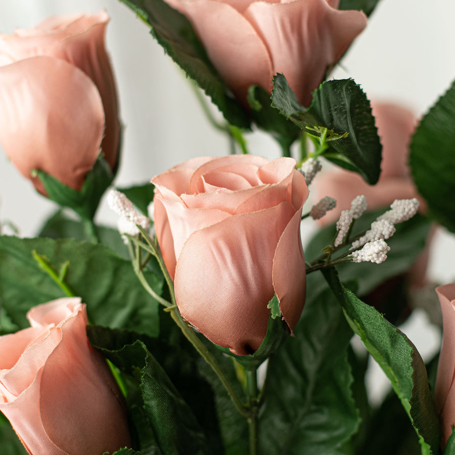 18" Colorfast Lillian Rose Bud Bush: Mauve Lifestyle Photo