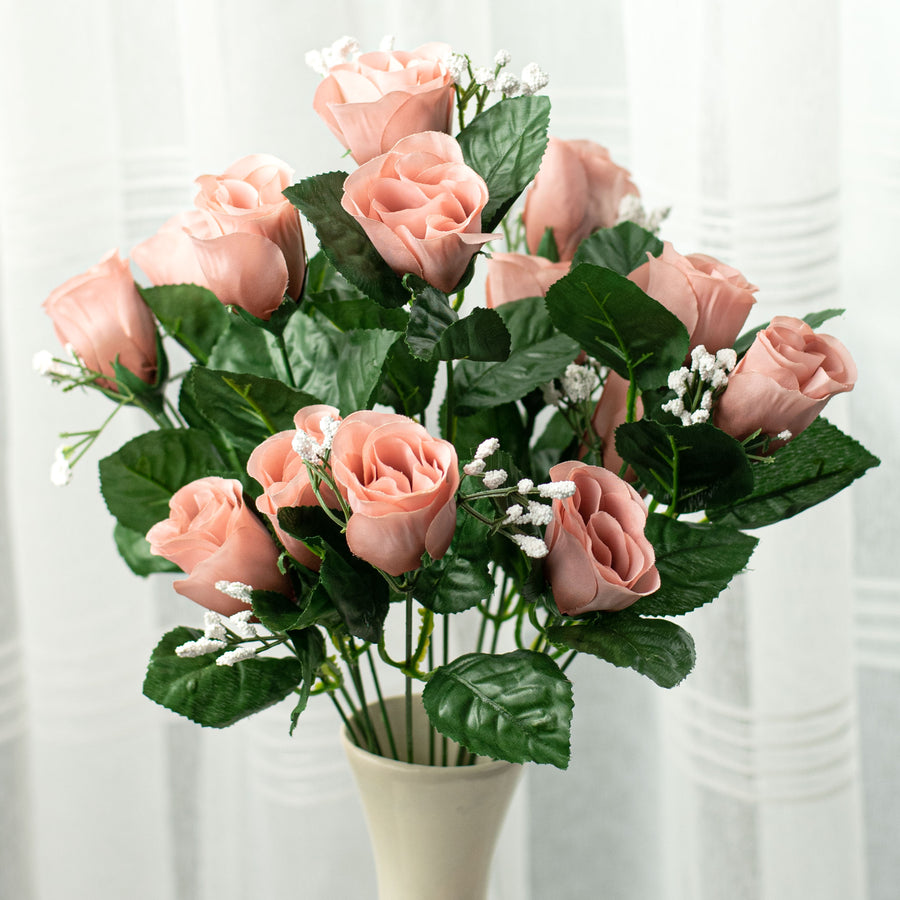 18" Colorfast Lillian Rose Bud Bush: Mauve Item Number: 30308MV