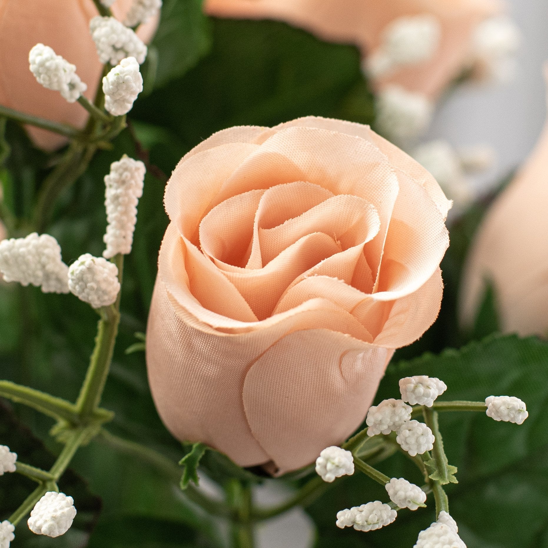 17" Colorfast Lillian Rose Bud Bush: Nude Pink Lifestyle Photo