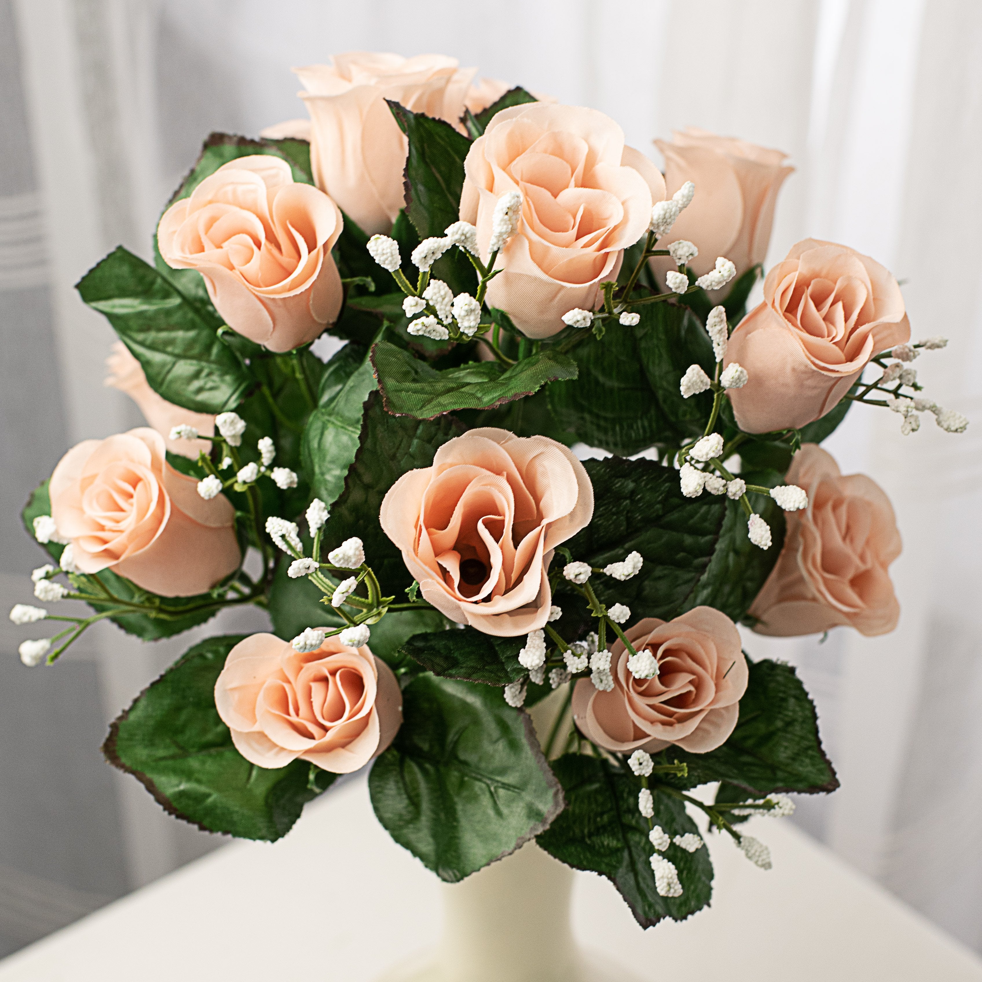 17" Colorfast Lillian Rose Bud Bush: Nude Pink Item Number: 30308NUDE