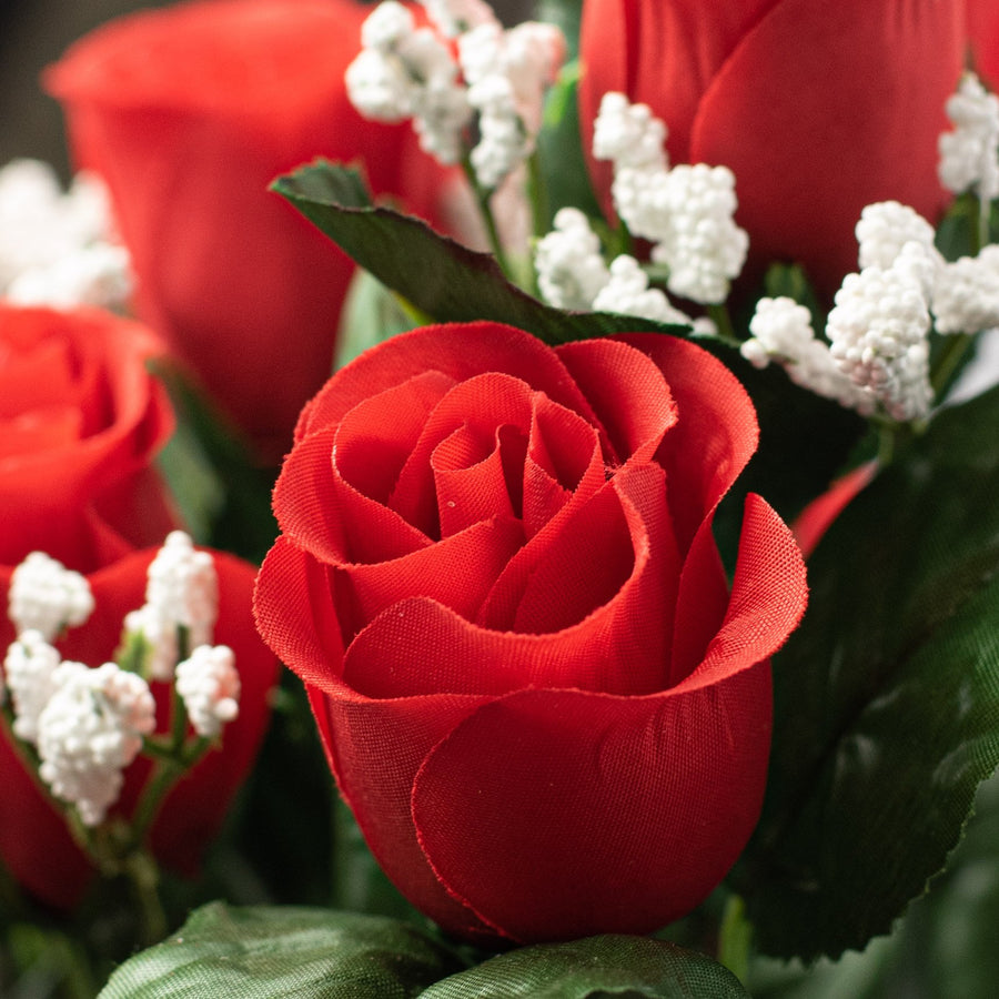 18" Colorfast Lillian Rose Bud Bush: Red (14) Lifestyle Photo