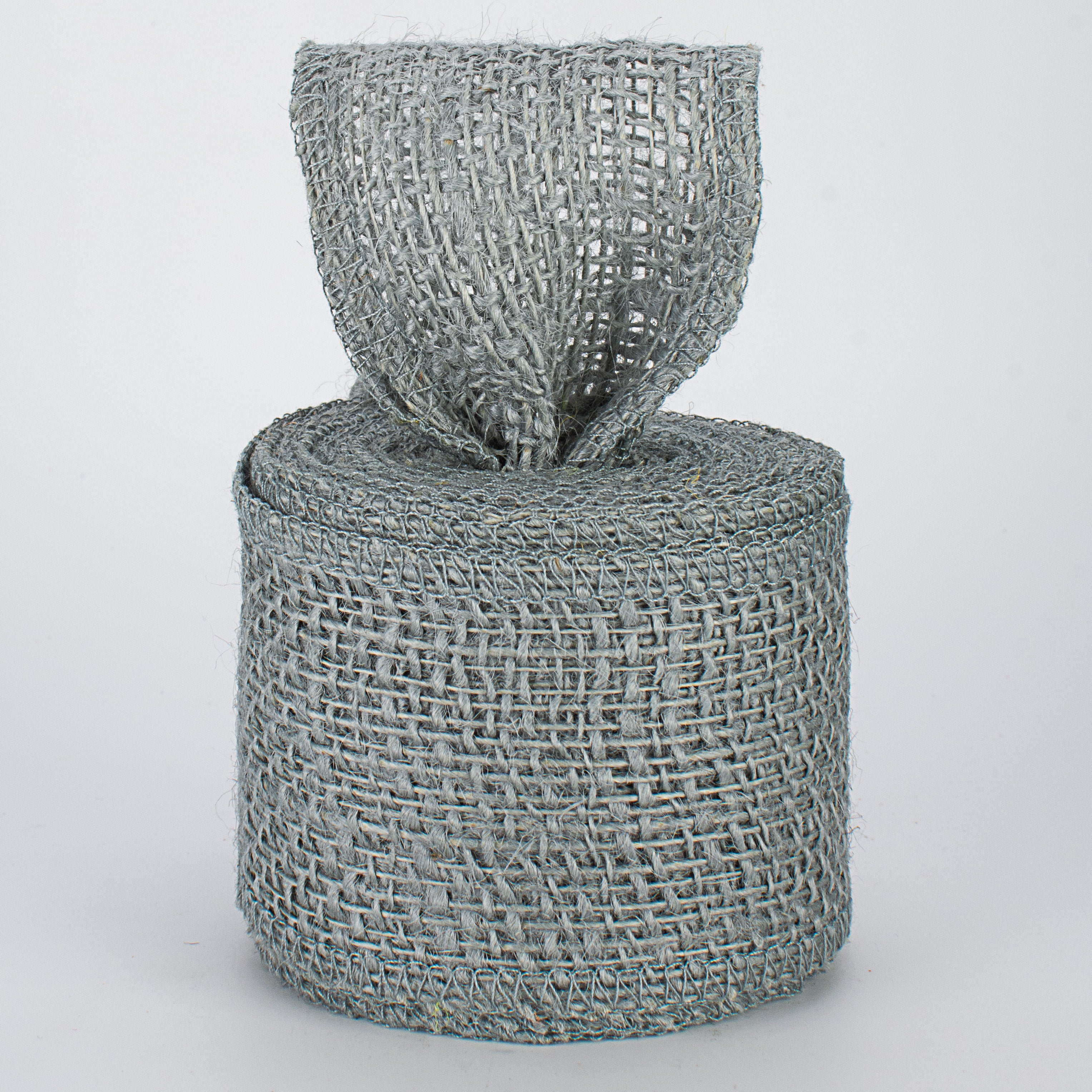 2.5" Colorfast Loose Weave Burlap: Grey (10 Yards) Lifestyle Photo
