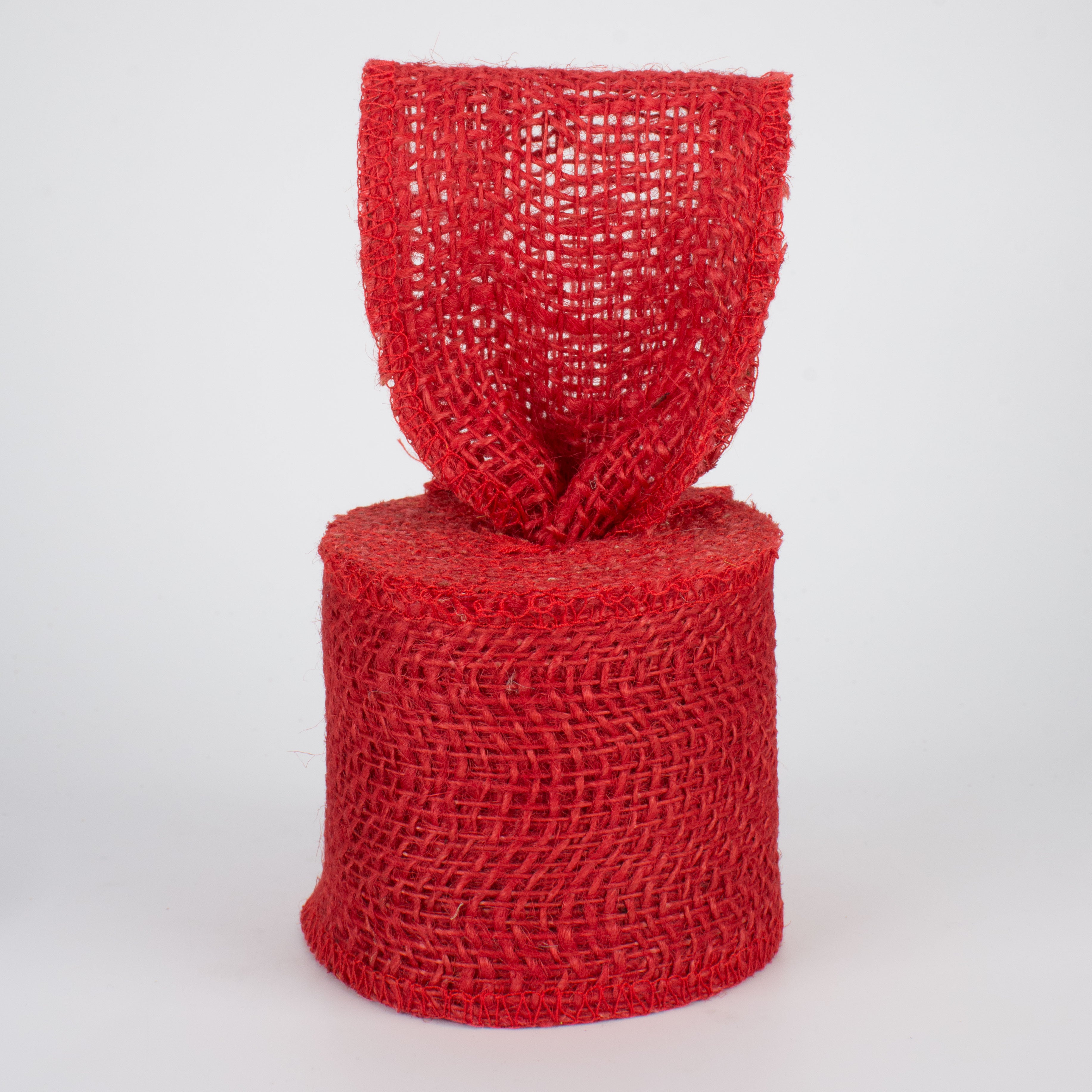2.5" Colorfast Loose Weave Burlap: Red (10 Yards) Lifestyle Photo