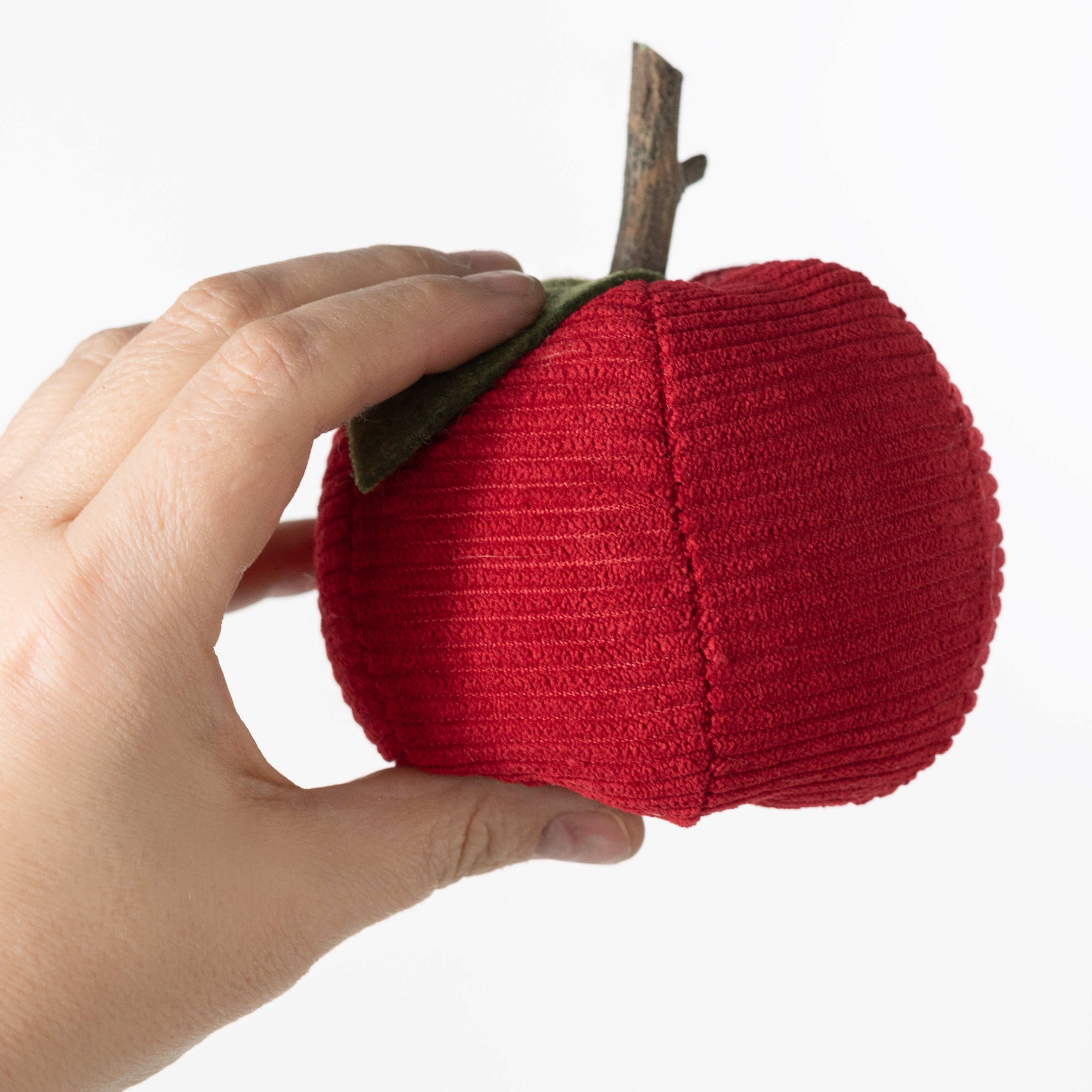 4" Corduroy Fabric Apple detail photo 3