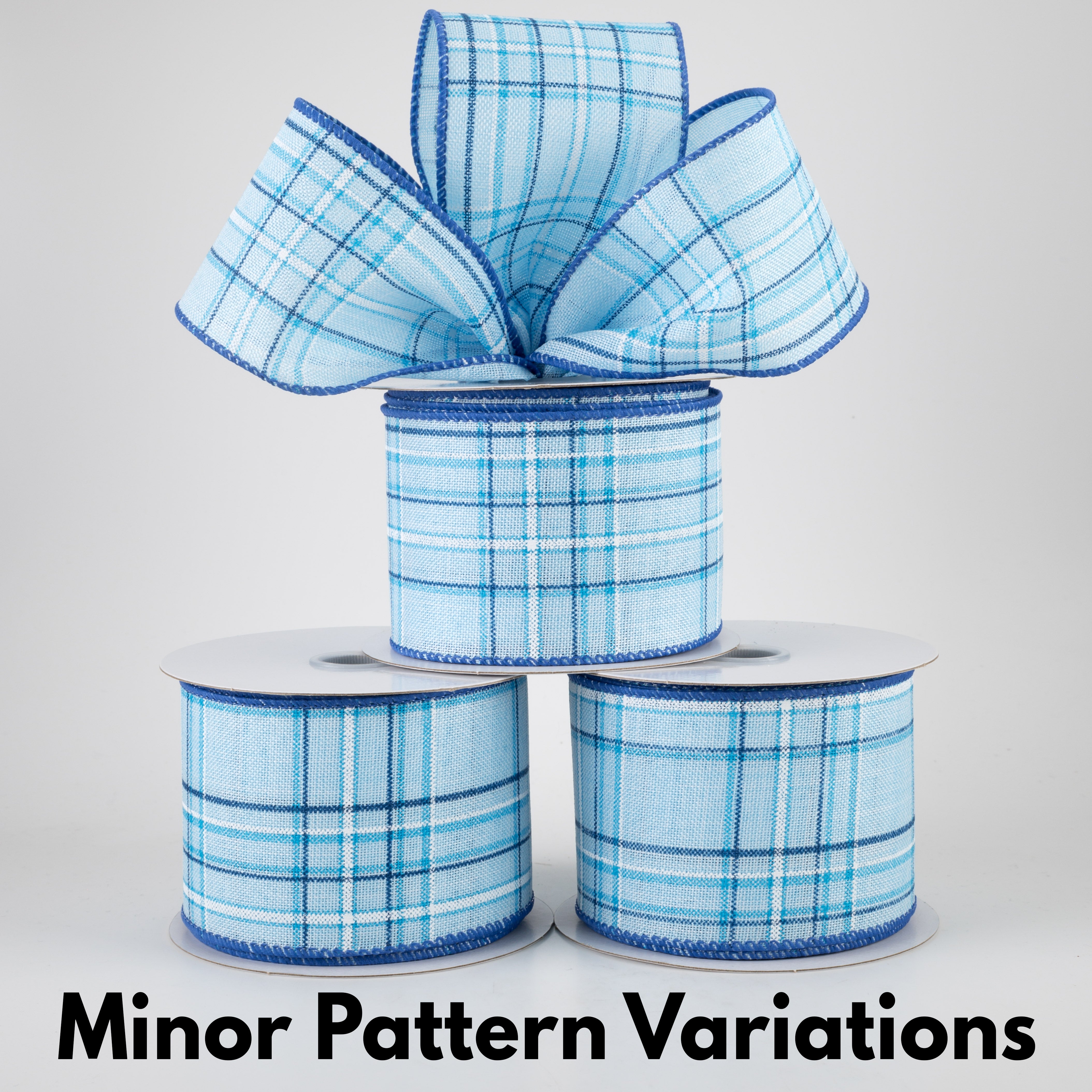 2.5" Cornelia Plaid Ribbon: Blue, Navy & White (10 Yards) Lifestyle Photo
