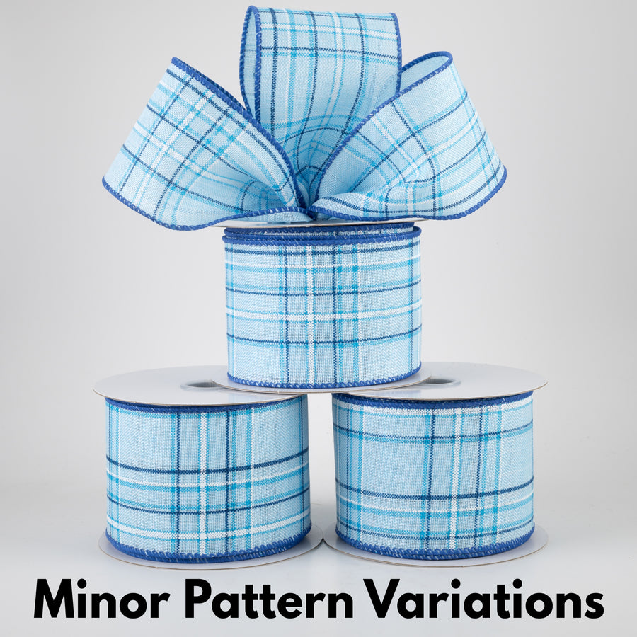 2.5" Cornelia Plaid Ribbon: Blue, Navy & White (10 Yards) Lifestyle Photo