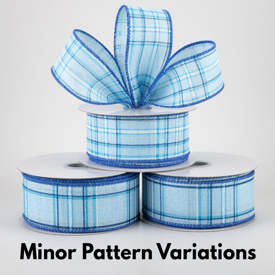 1.5" Cornelia Plaid Ribbon: Blue, Navy & White (10 Yards) Lifestyle Photo