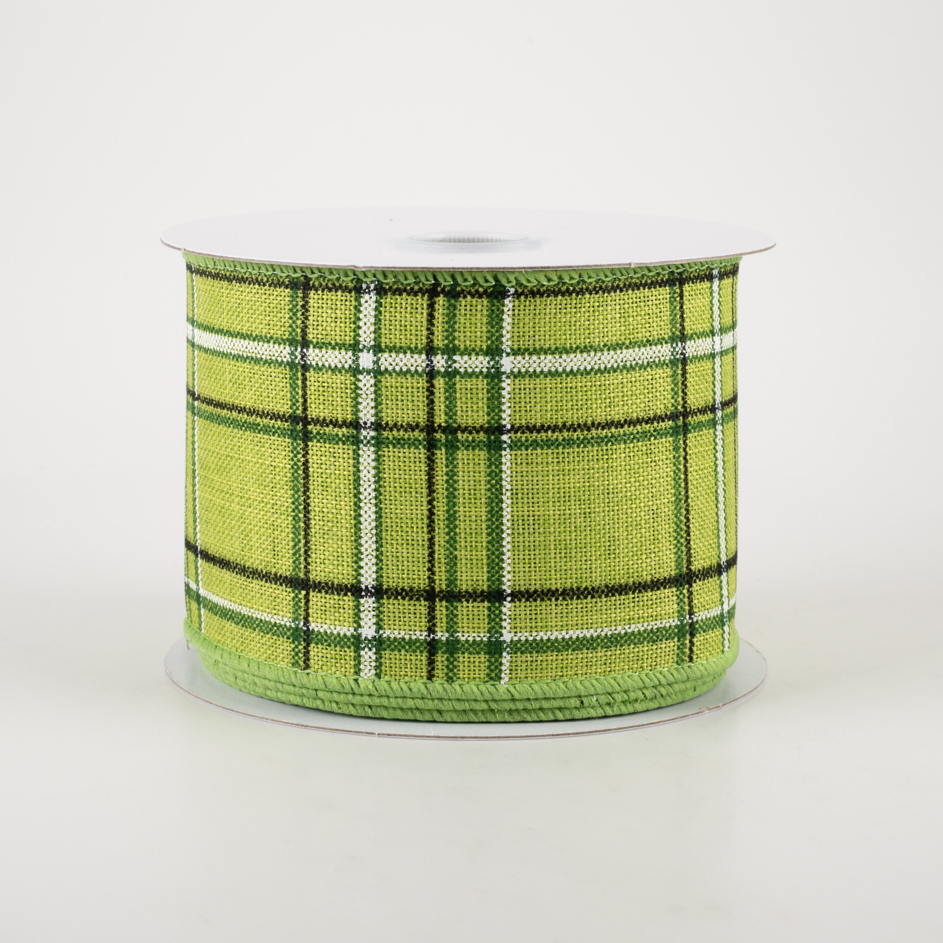 2.5" Cornelia Plaid Ribbon: Green, White & Black (10 Yards) Item Number: 41239-40-29