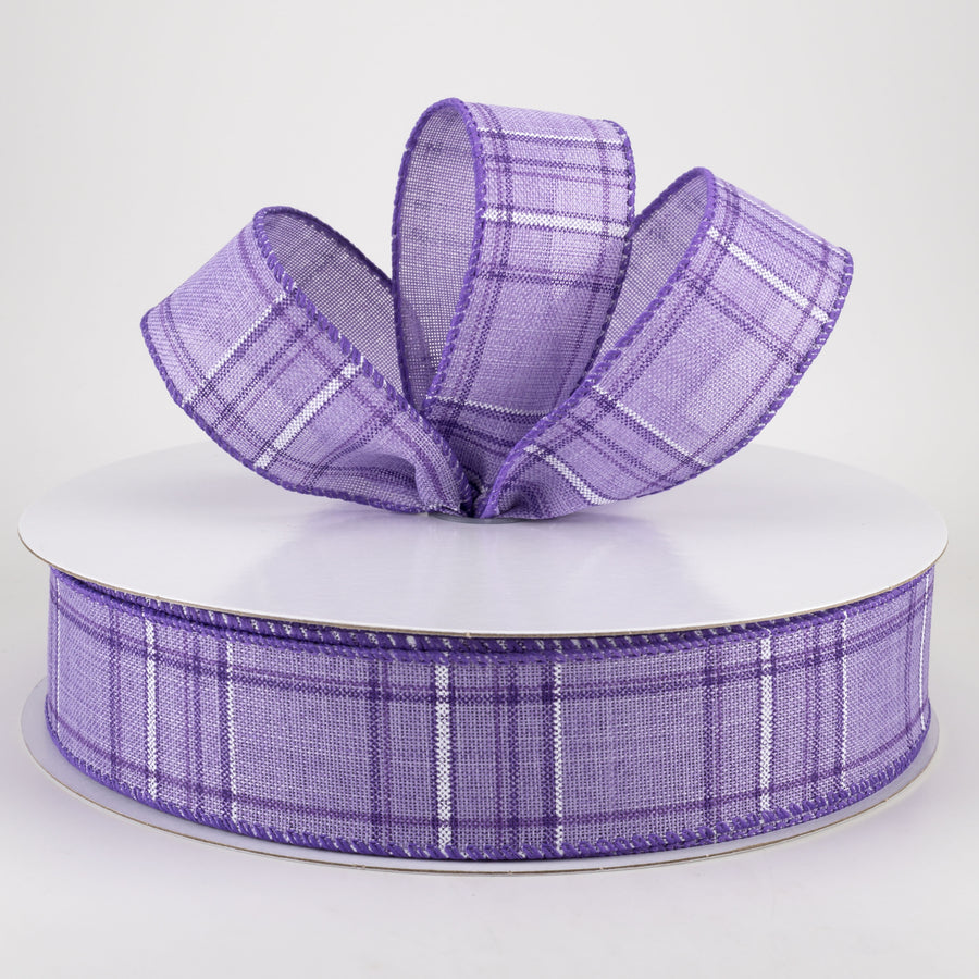 1.5" Cornelia Plaid Ribbon: Purple, Lavender & White (50 Yards) Lifestyle Photo