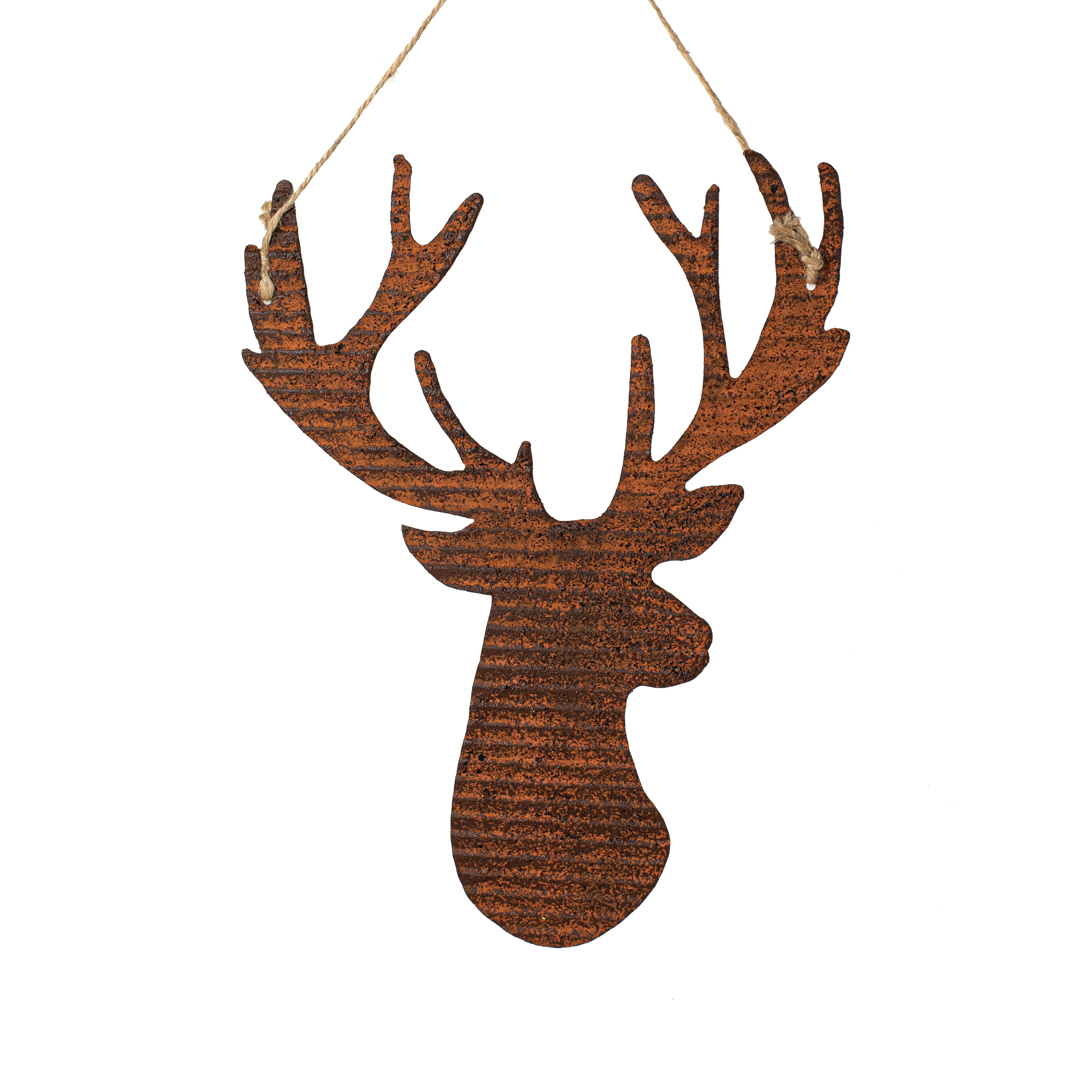7.5" Corrugated Reindeer Ornament: Rust Item Number: MS1581