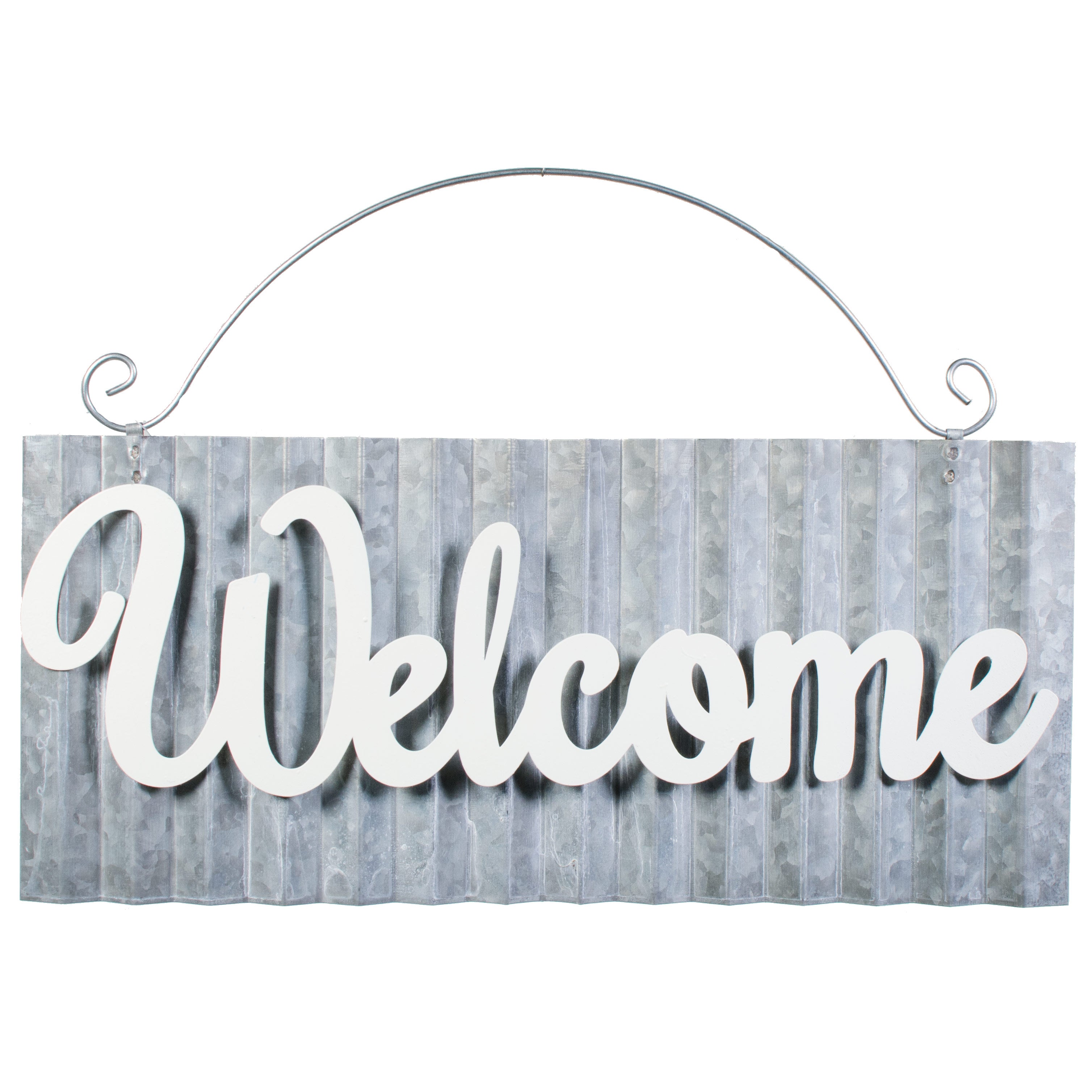 13" Corrugated Tin Welcome Cutout Sign Item Number: AP0132