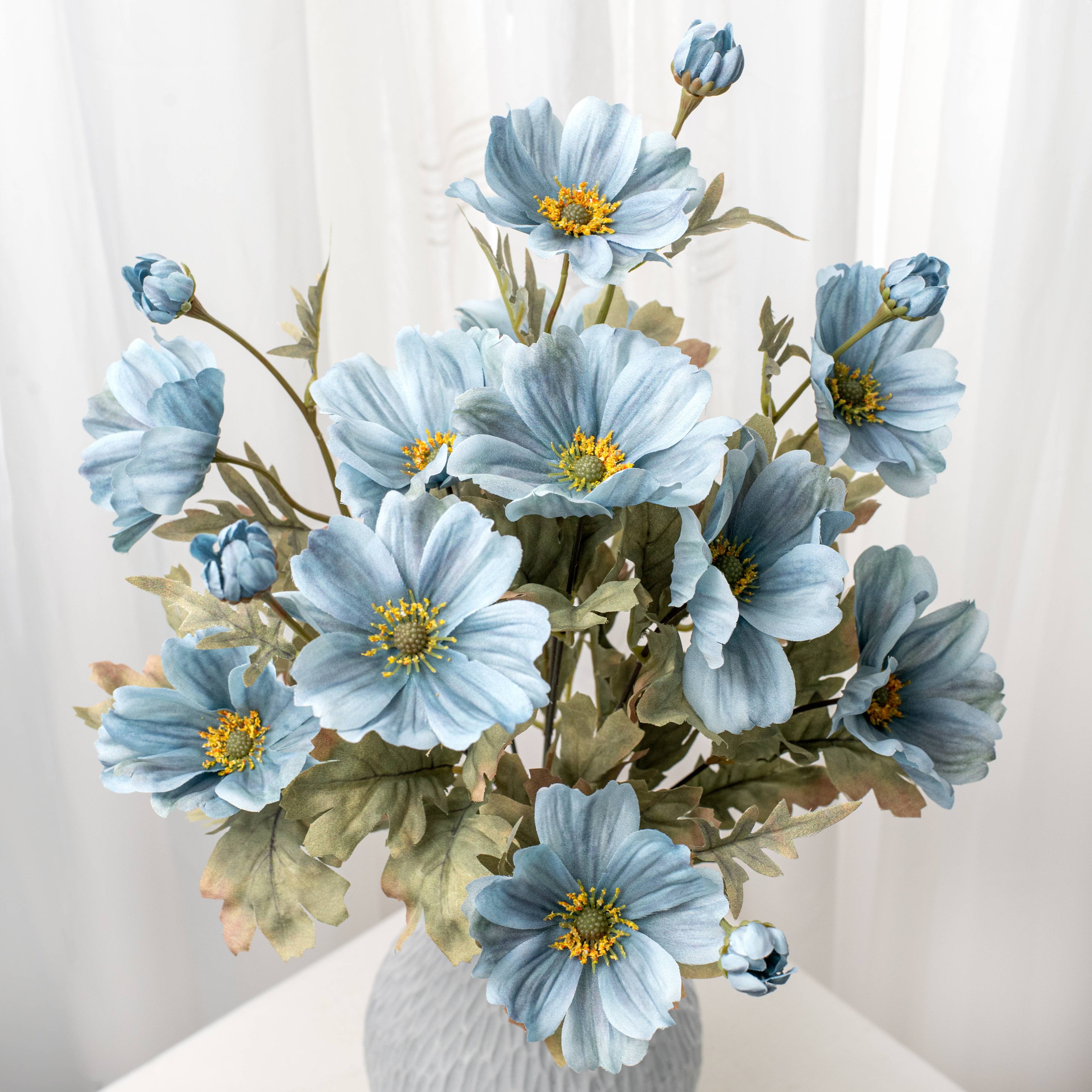 21" Cosmos Flower Bush: Blue (11 Stem) Item Number: 84566-BL