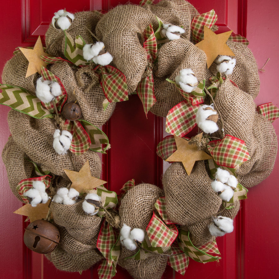 12" Cotton Ball Stem Bunch (7) Lifestyle Photo