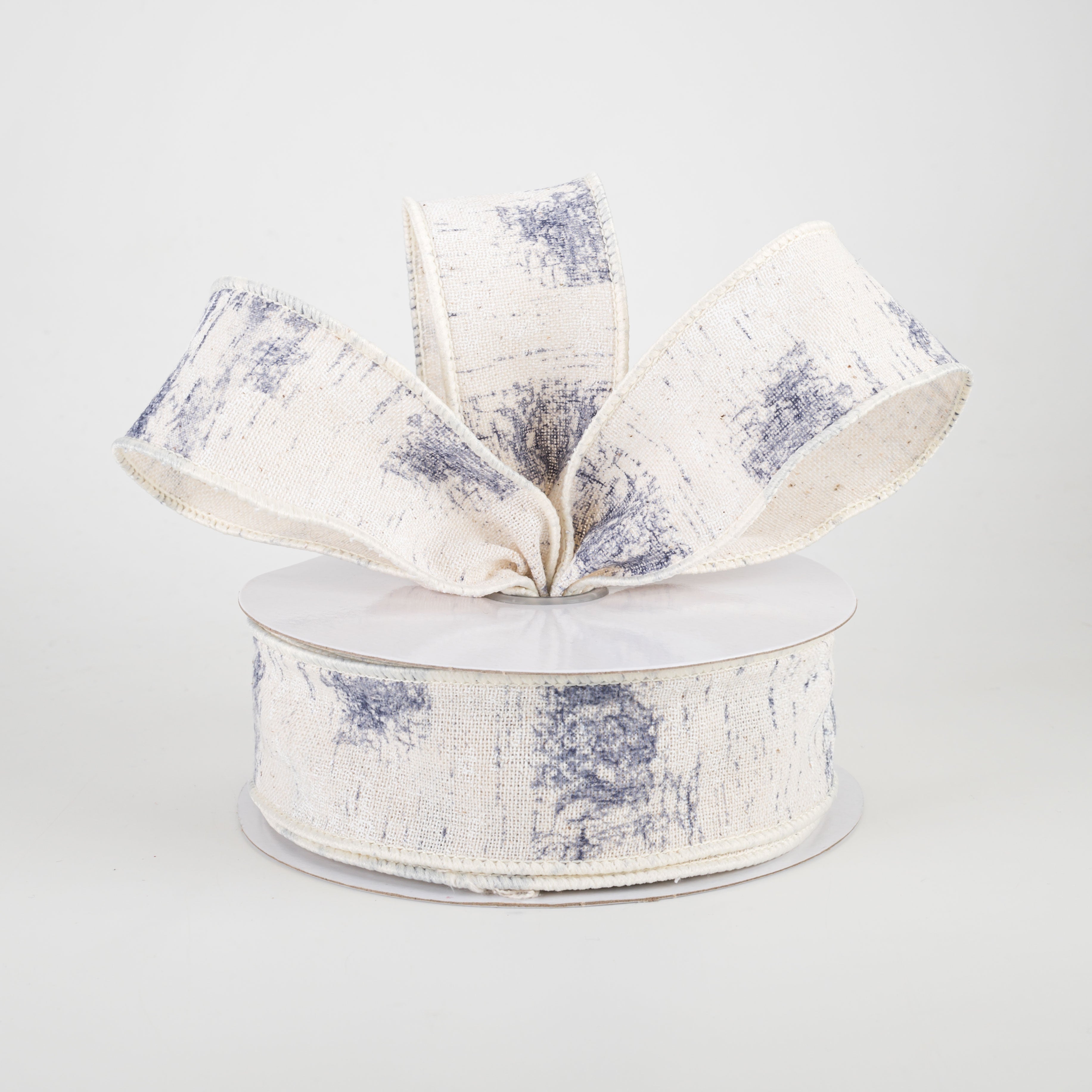 1.5" Cotton Birch Bark Ribbon: Ivory, Smoke Blue, Navy (10 Yards) Lifestyle Photo