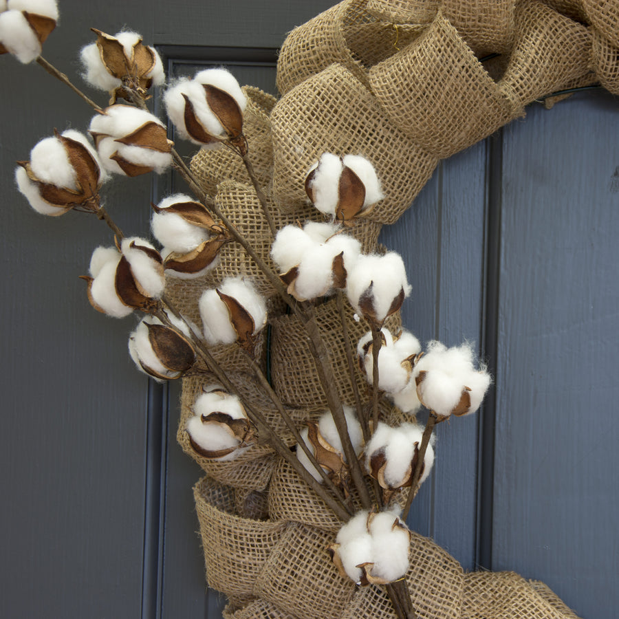 Cotton Boll Floral Spray: 32" detail photo 3