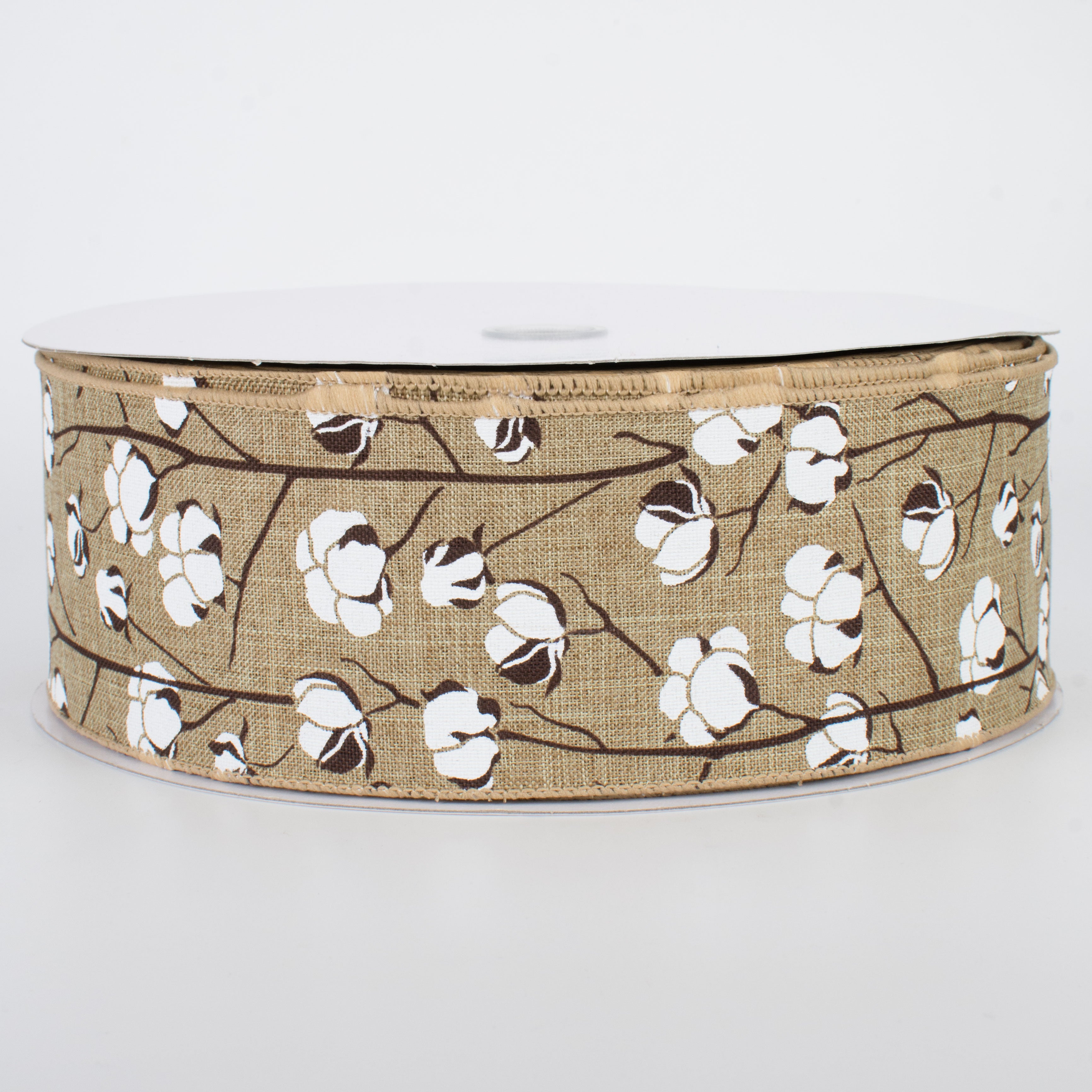 2.5" Cotton Boll Ribbon: Natural (50 Yards)