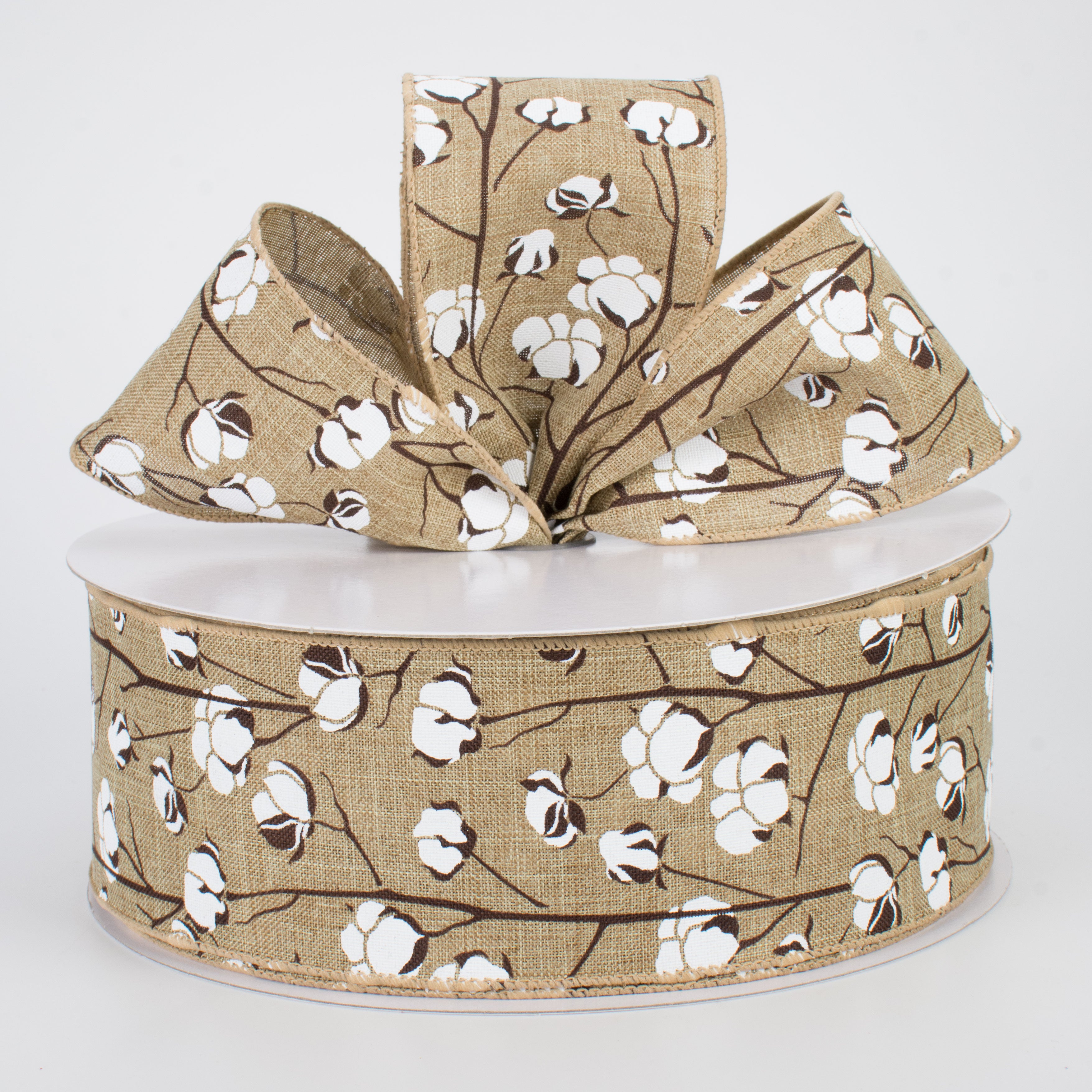 2.5" Cotton Boll Ribbon: Natural (50 Yards) Lifestyle Photo
